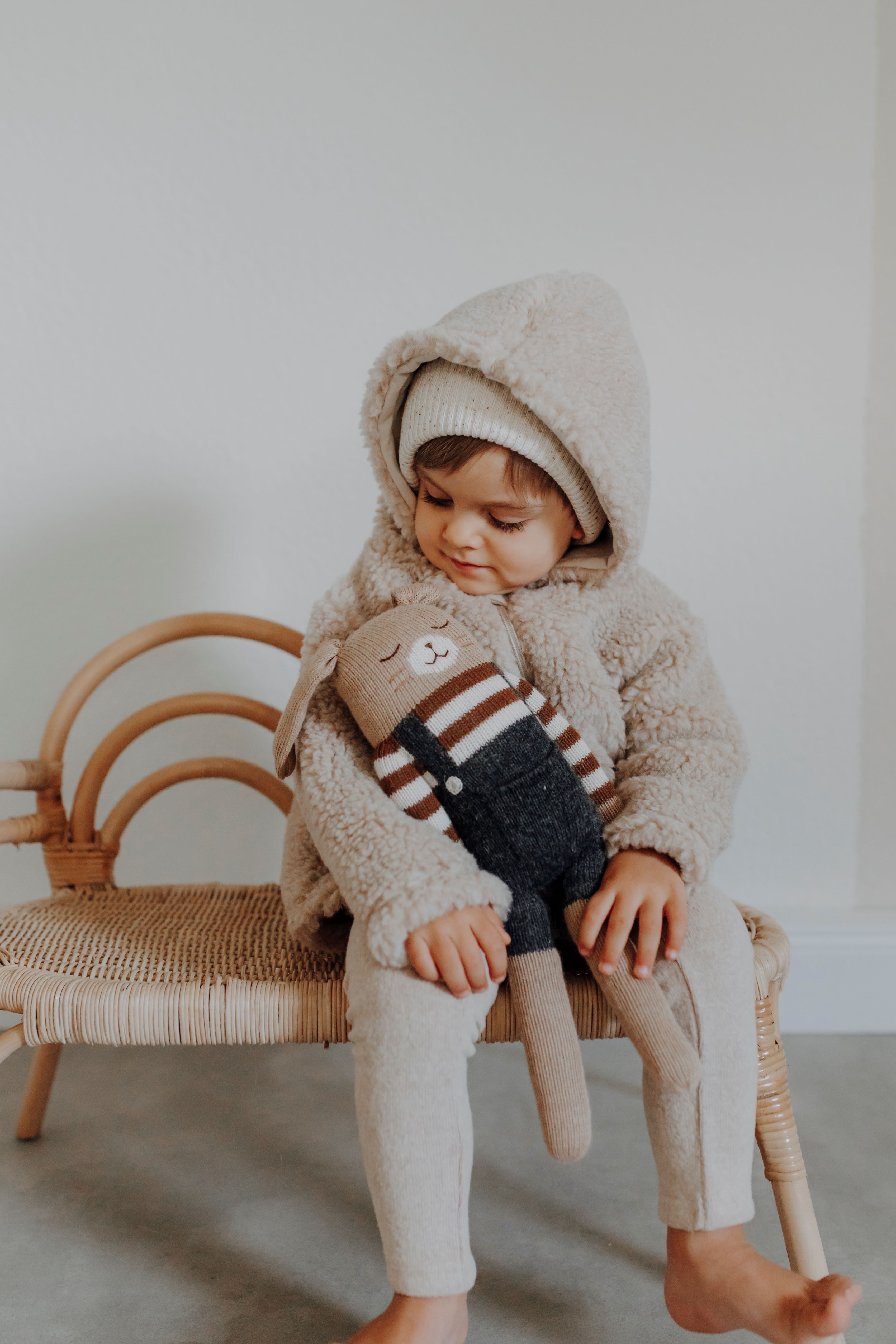 MERINO WOOL TEDDY JACKET BEIGE