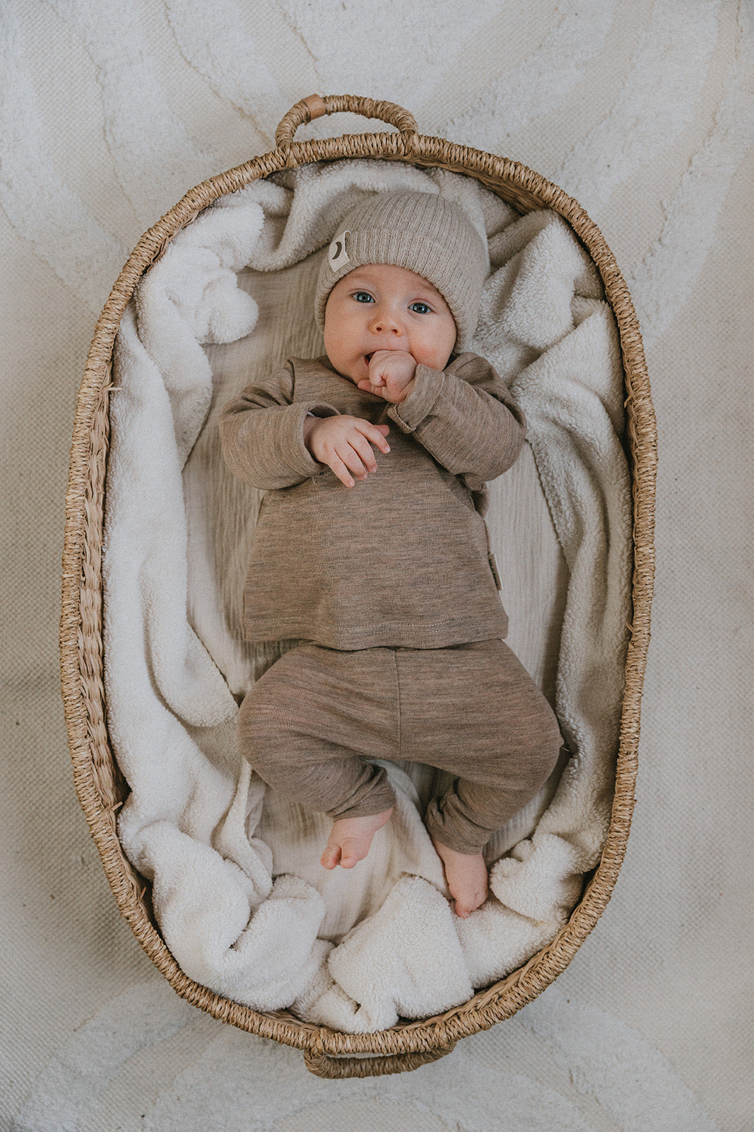 MERINO WOOL SHIRT BEIGE MELANGE