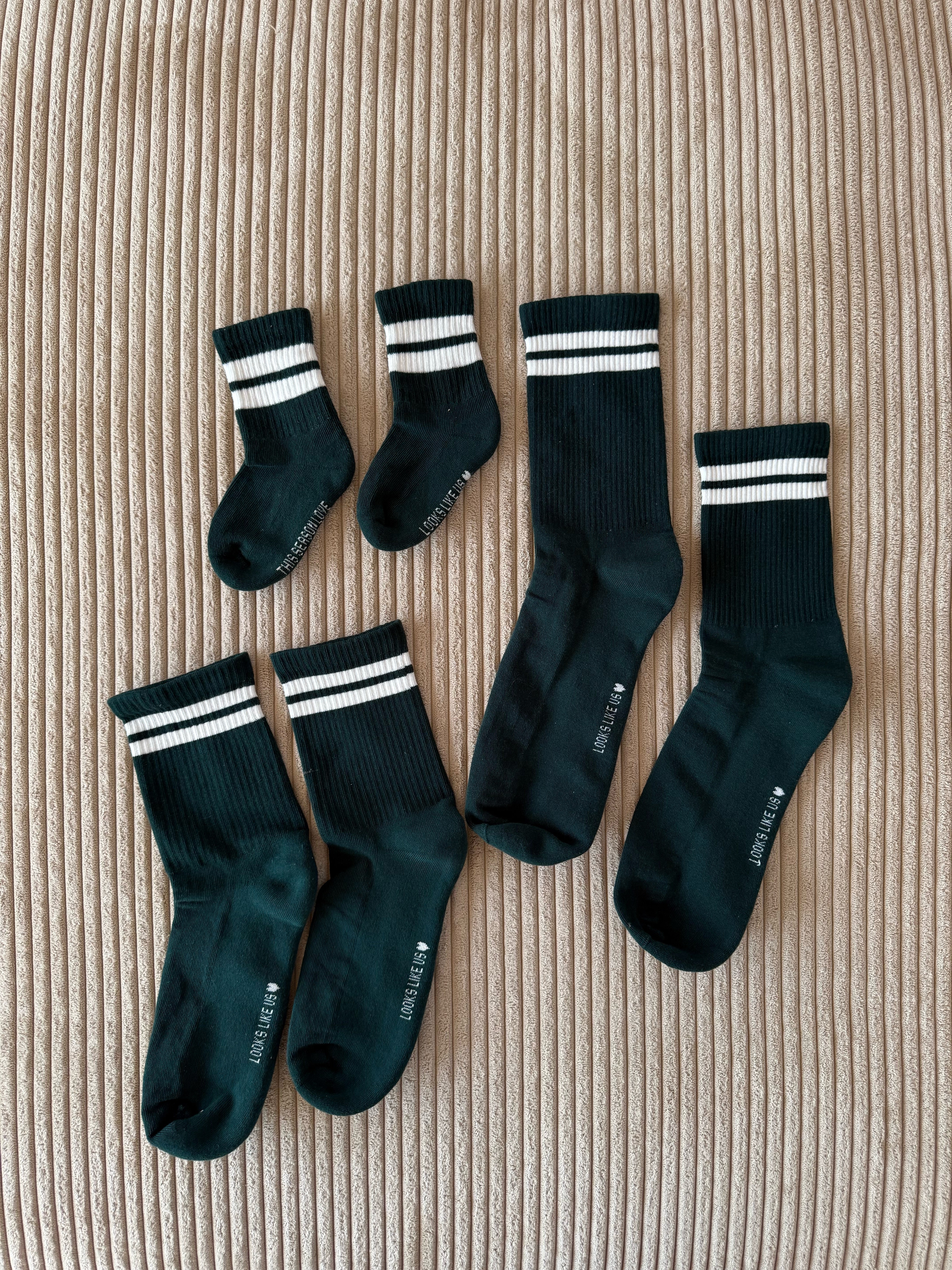 MOM & DAD TENNIS SOCKS DARK GREEN