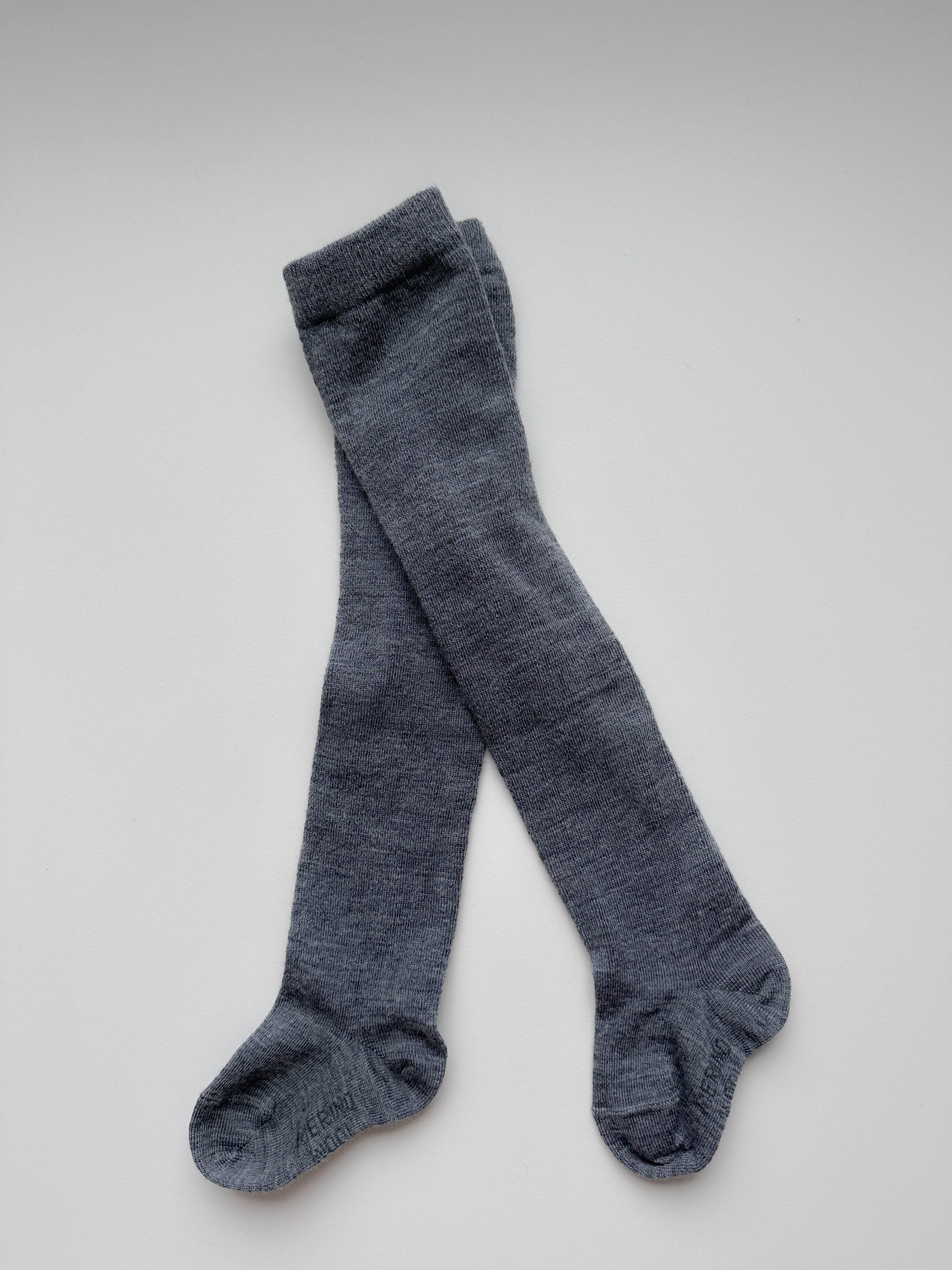 MERINO WOOL TIGHTS GREY MELANGE