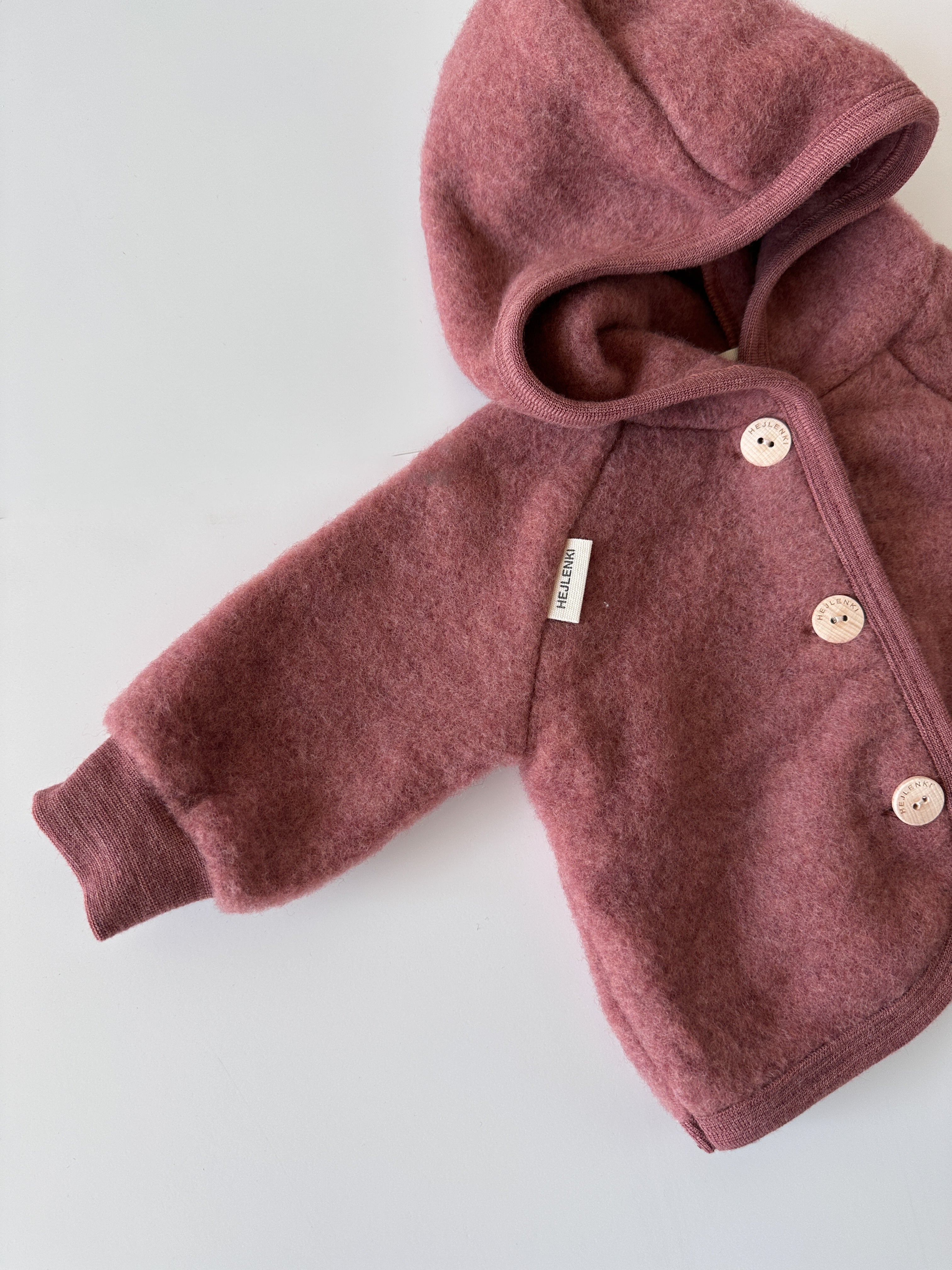 MERINO WOOL FLEECE JACKET HEATHER ROSE