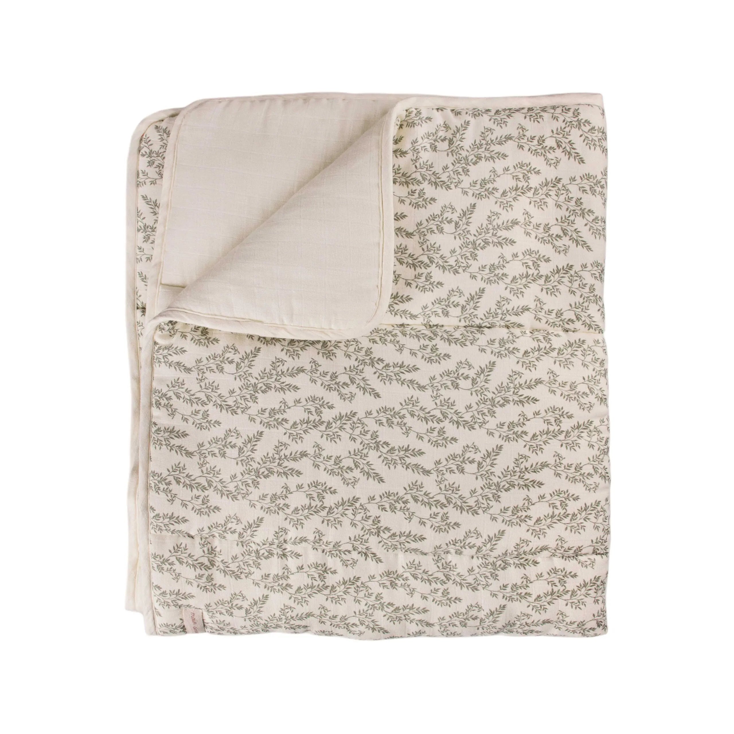 QUILTED BLANKET BAY LEAVES