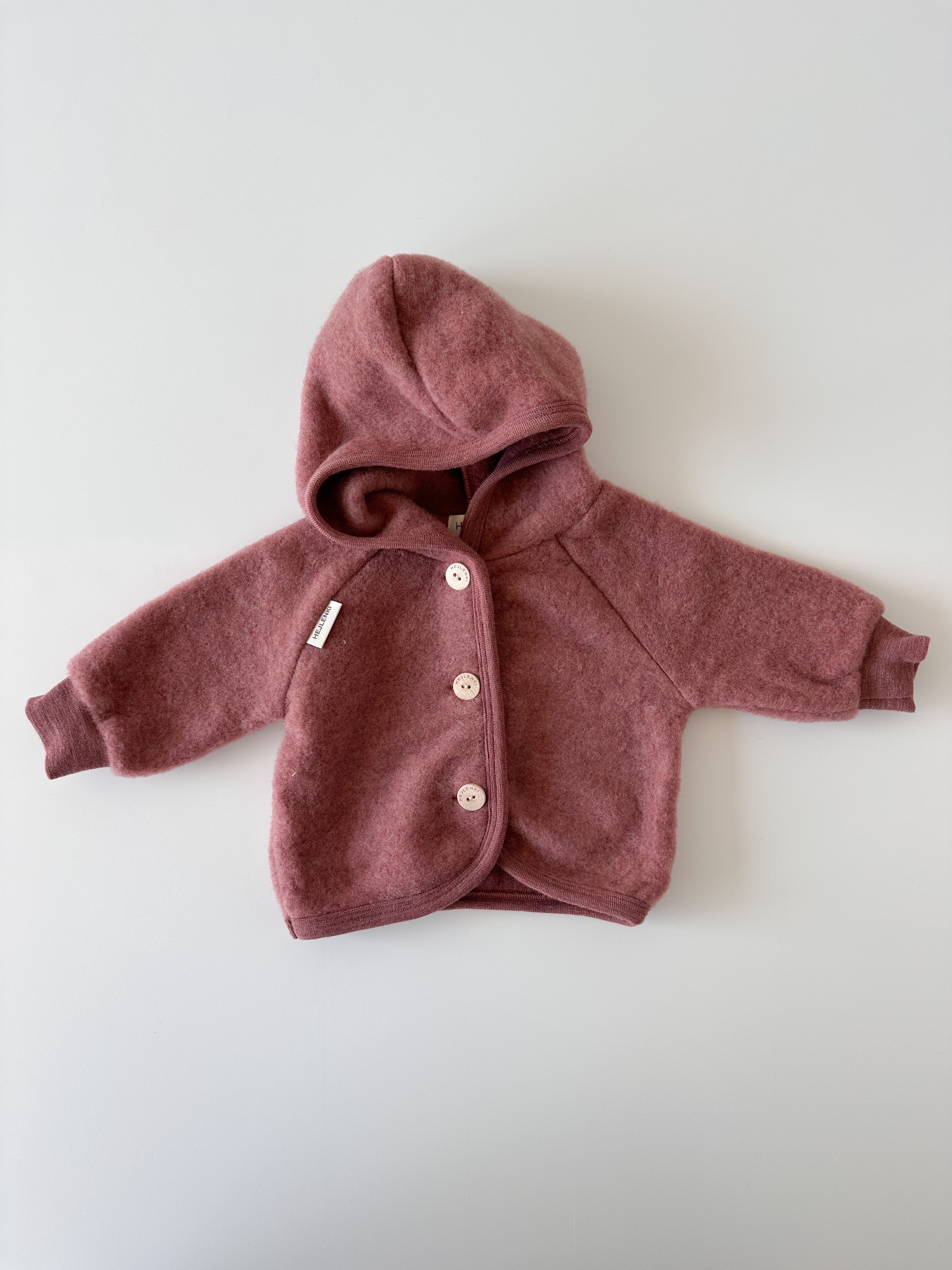 MERINO WOOL FLEECE JACKET HEATHER ROSE