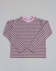 MOM LONGSLEEVE STRIPED BLUSH/BROWN