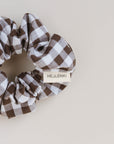 SCRUNCHIE CHECKED BROWN