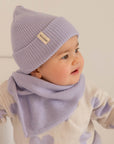 KNIT SCARF LAVENDER CREAM
