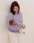 MOM CHUNKY KNIT PULLI LAVENDER CREAM