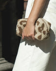 TEDDY POUCH BAG ECRU LEOPARD