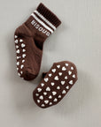 WARM ANTI-SLIP SOCKS BISOUS BROWN