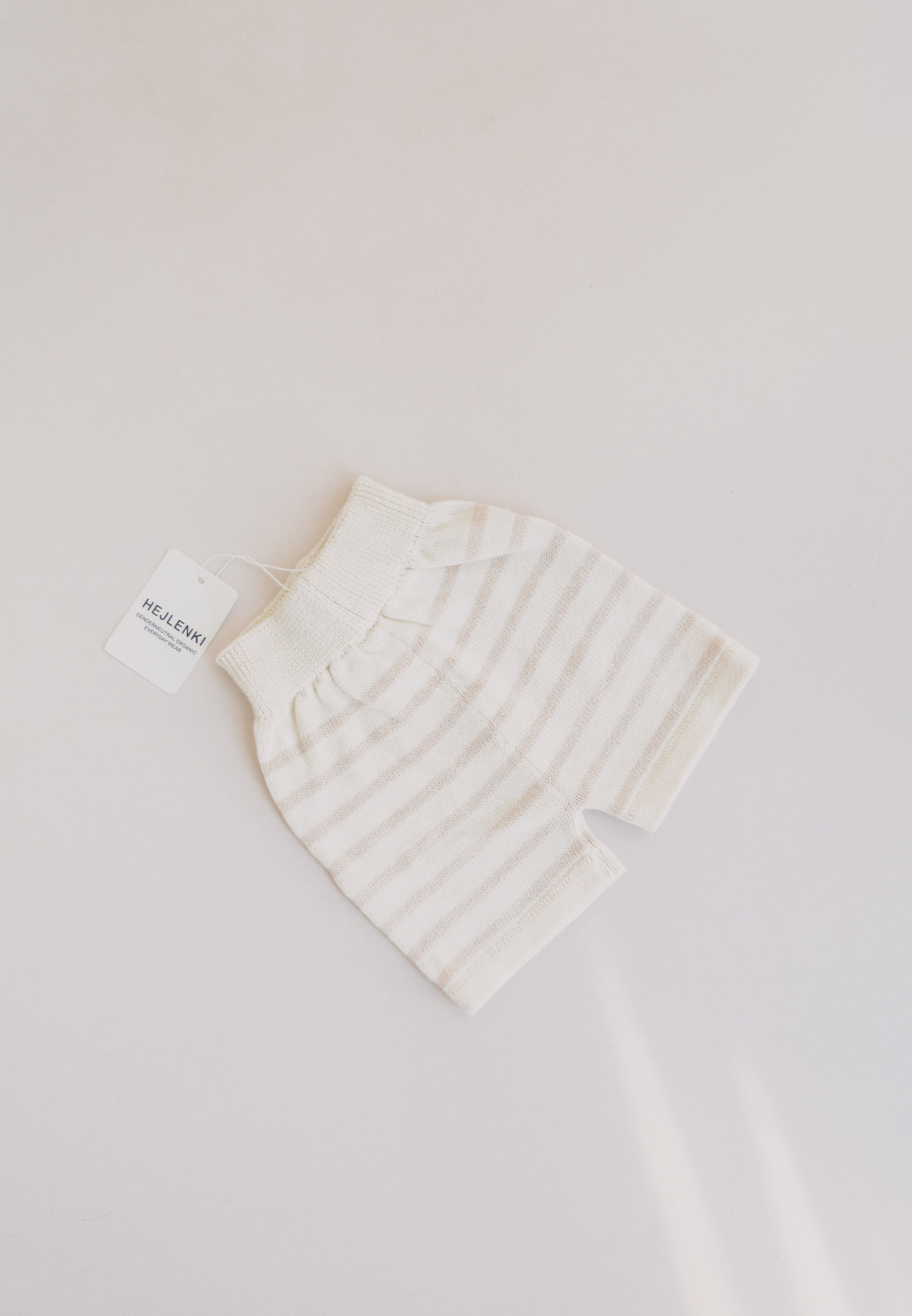 OVERSIZE KNIT SHORTS STRIPED SAND
