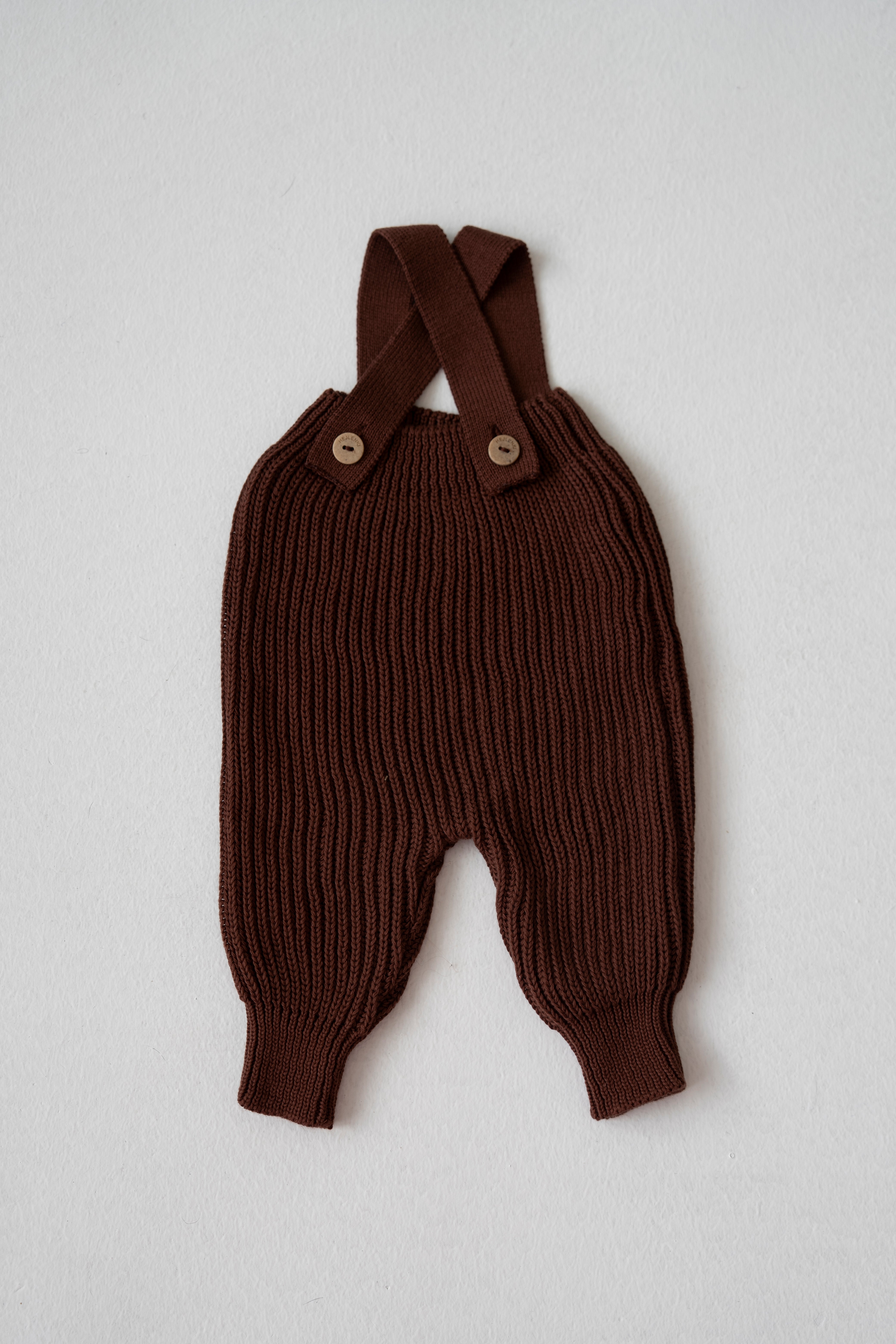 KNITTED SALOPETTE BAKED BROWNIE