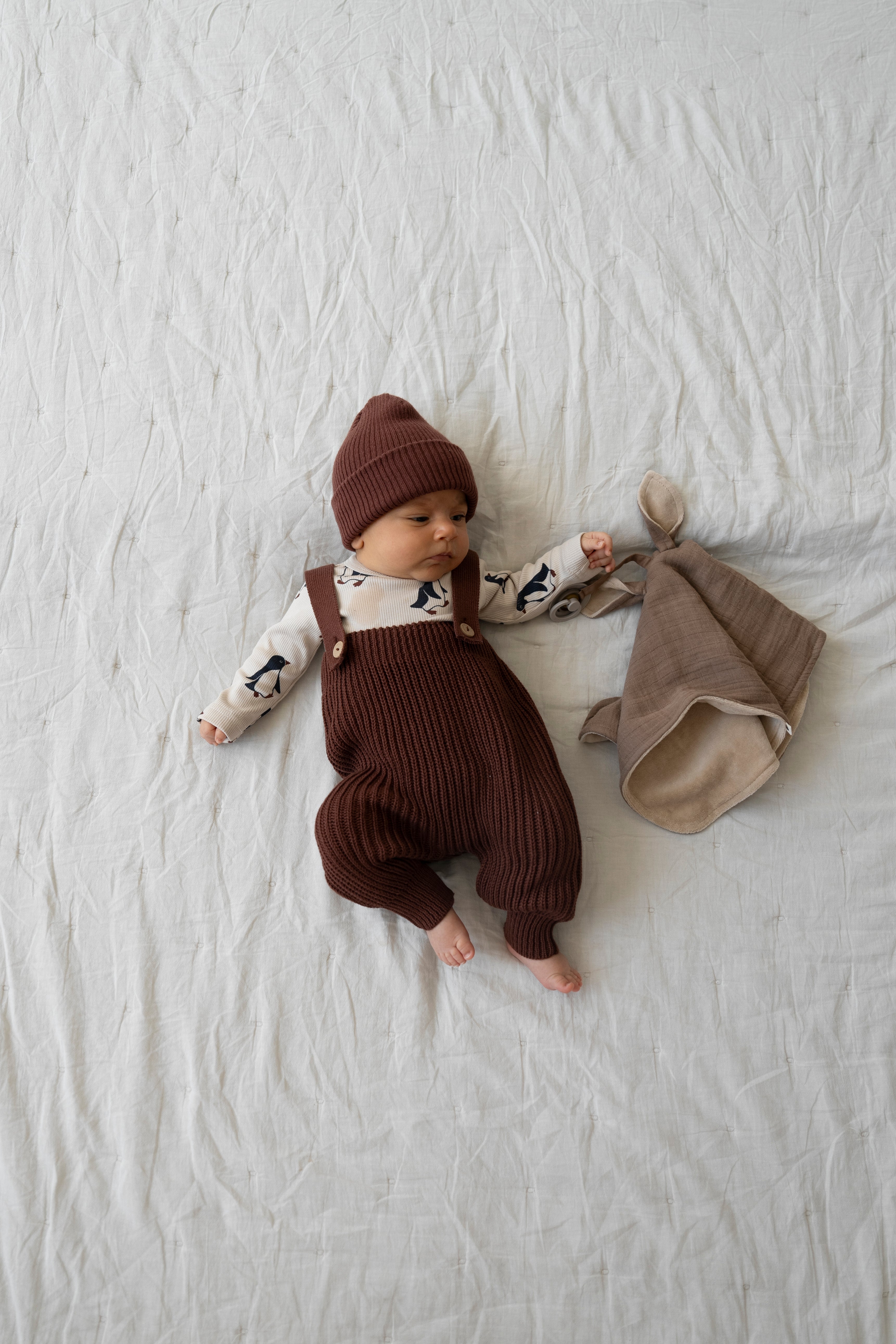 KNITTED SALOPETTE BAKED BROWNIE