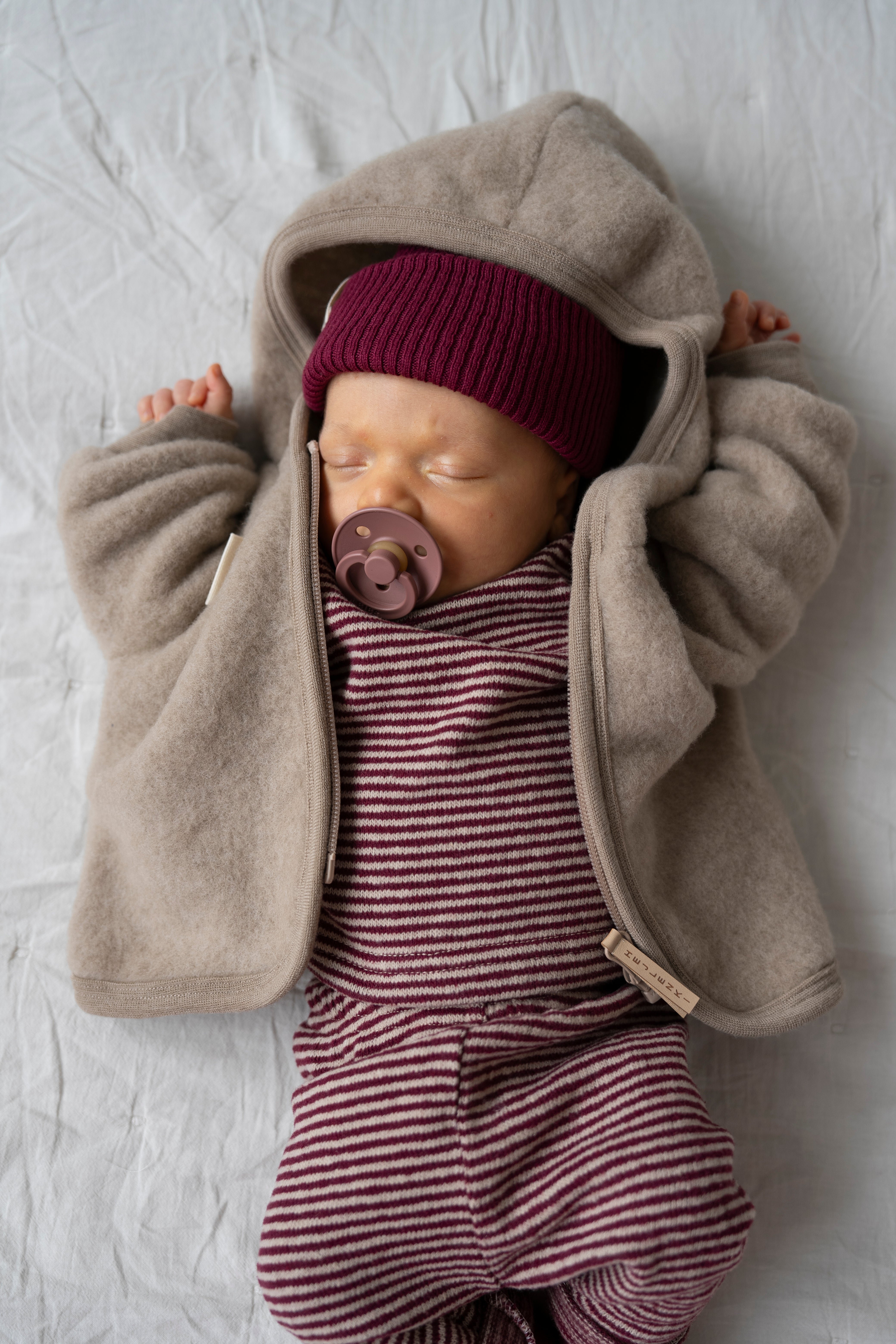 MERINO WOOL FLEECE JACKET BEIGE