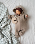 MERINO WOOL FLEECE OVERALL BEIGE