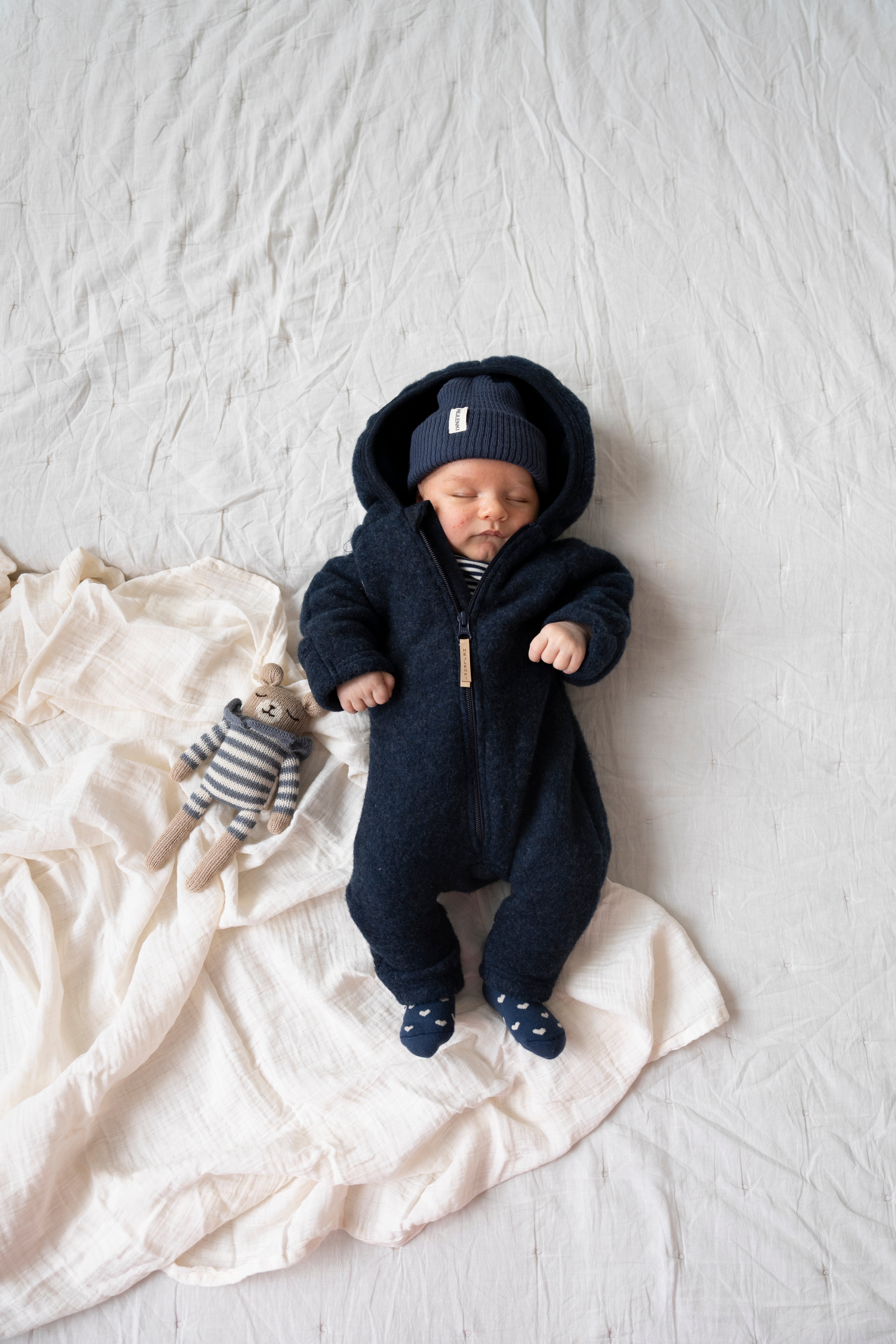 MERINO WOOL FLEECE OVERALL MIDNIGHT