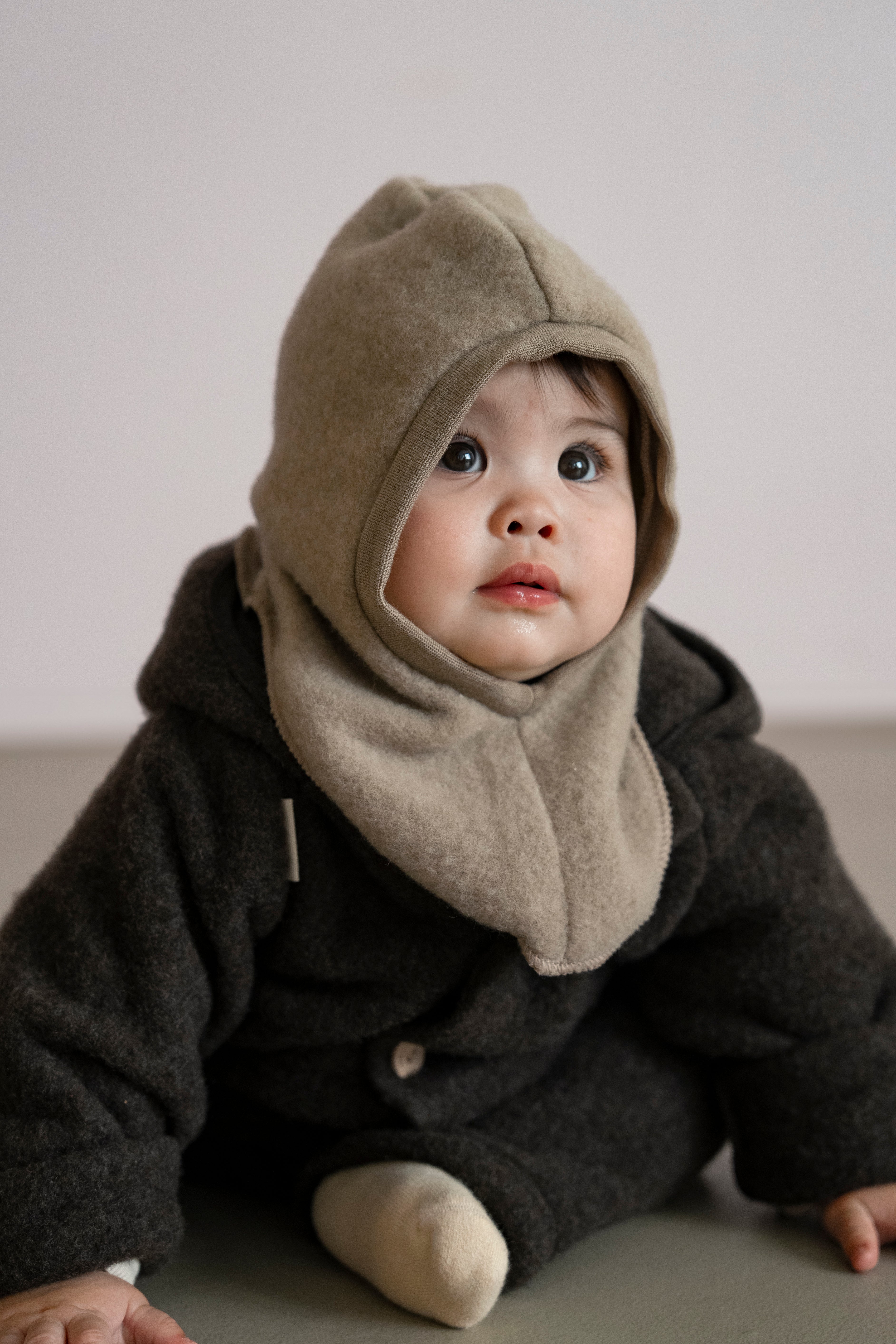 MERINO WOOL FLEECE OVERALL CHOCOLATE BROWN