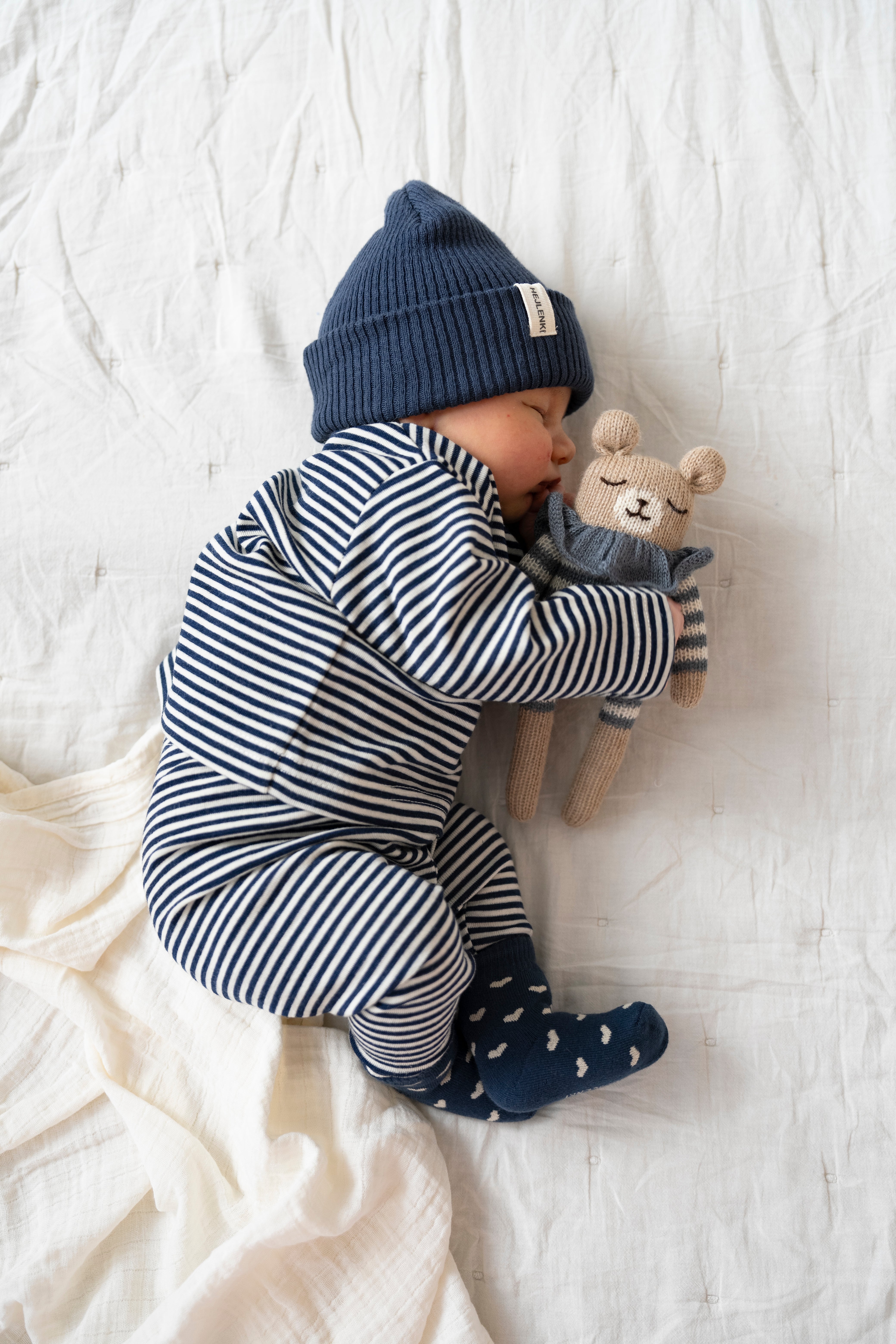 PURE WOOL LONGSLEEVE STRIPED MIDNIGHT