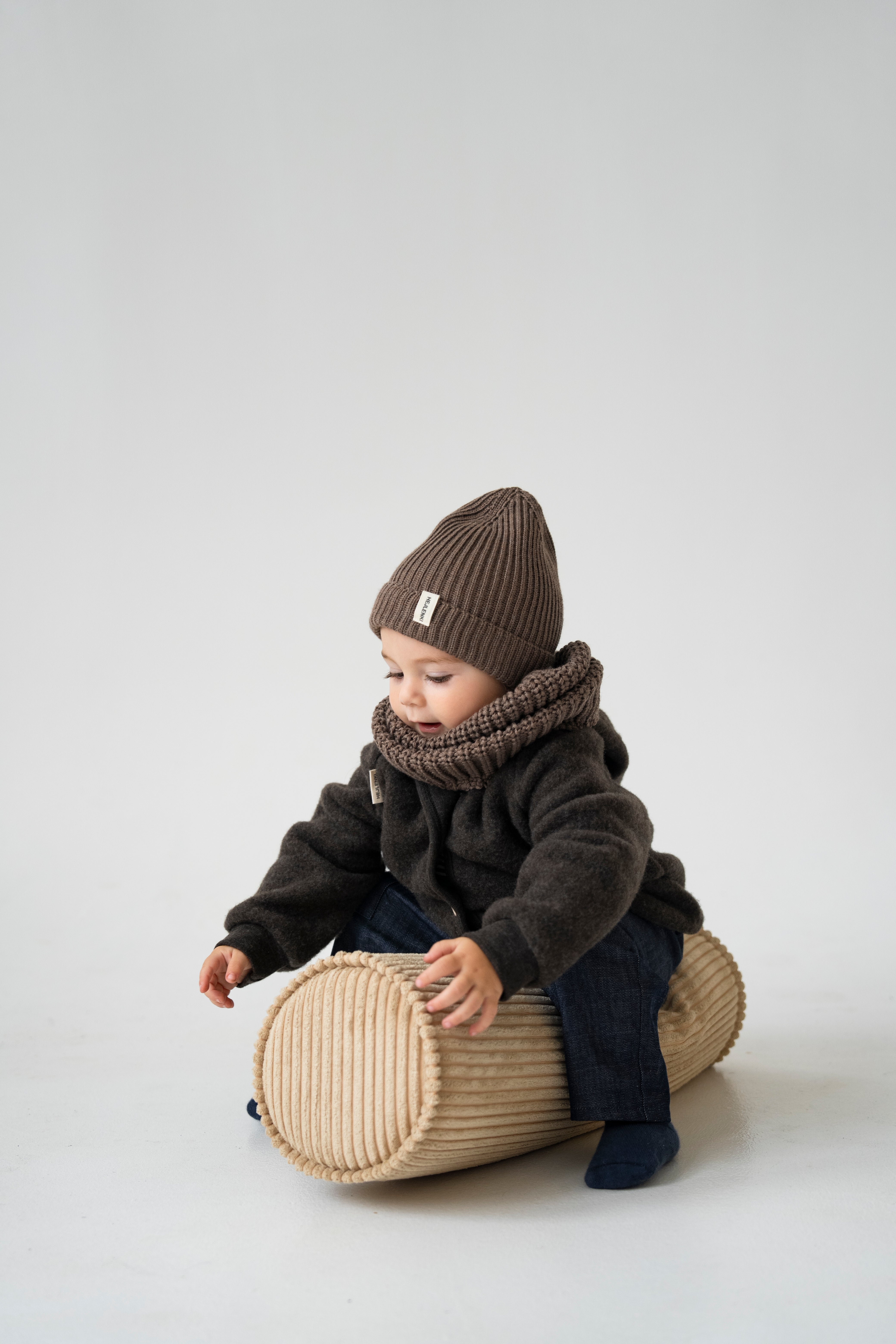 MERINO WOOL FLEECE JACKET CHOCOLATE BROWN