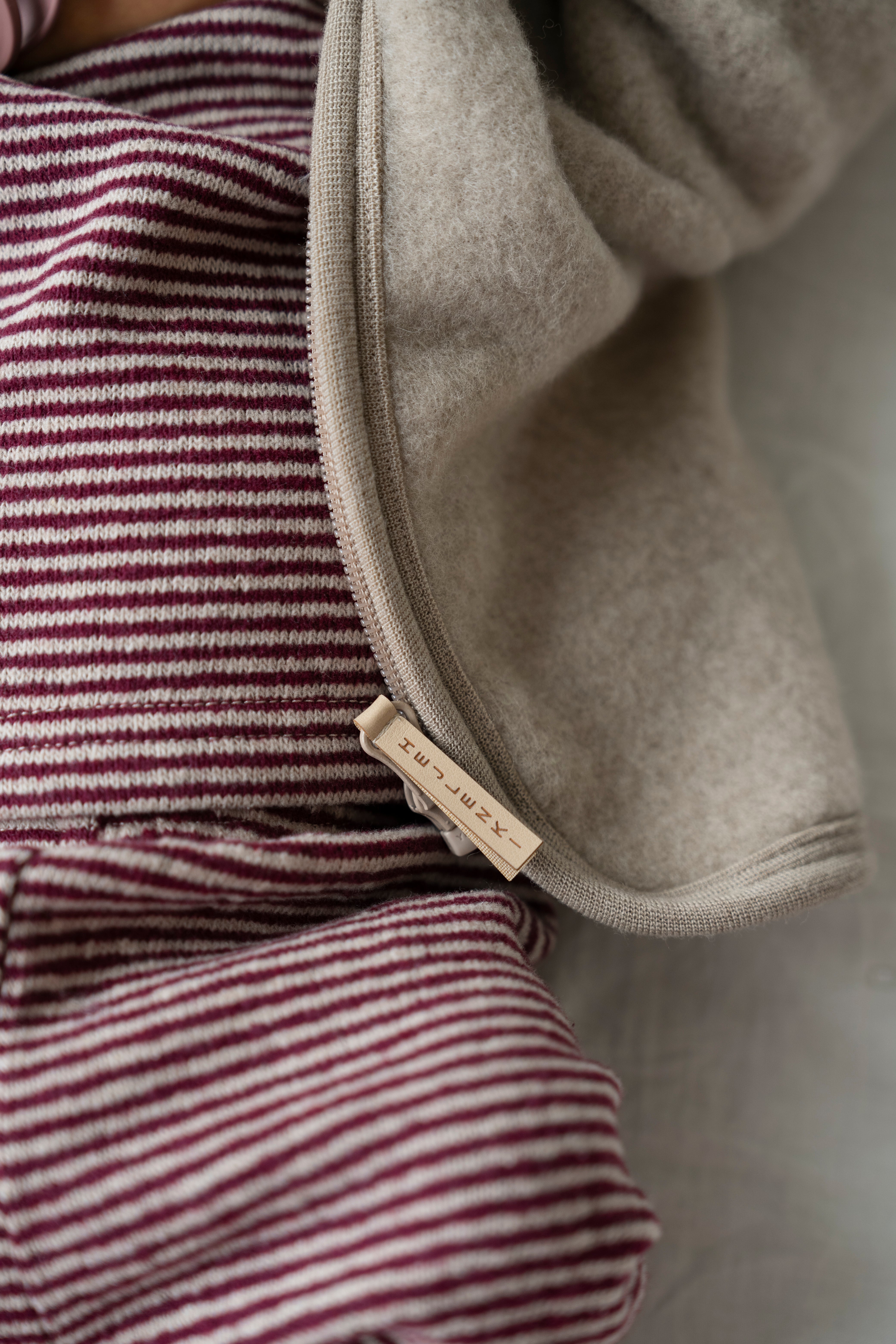 MERINO WOOL FLEECE JACKET BEIGE