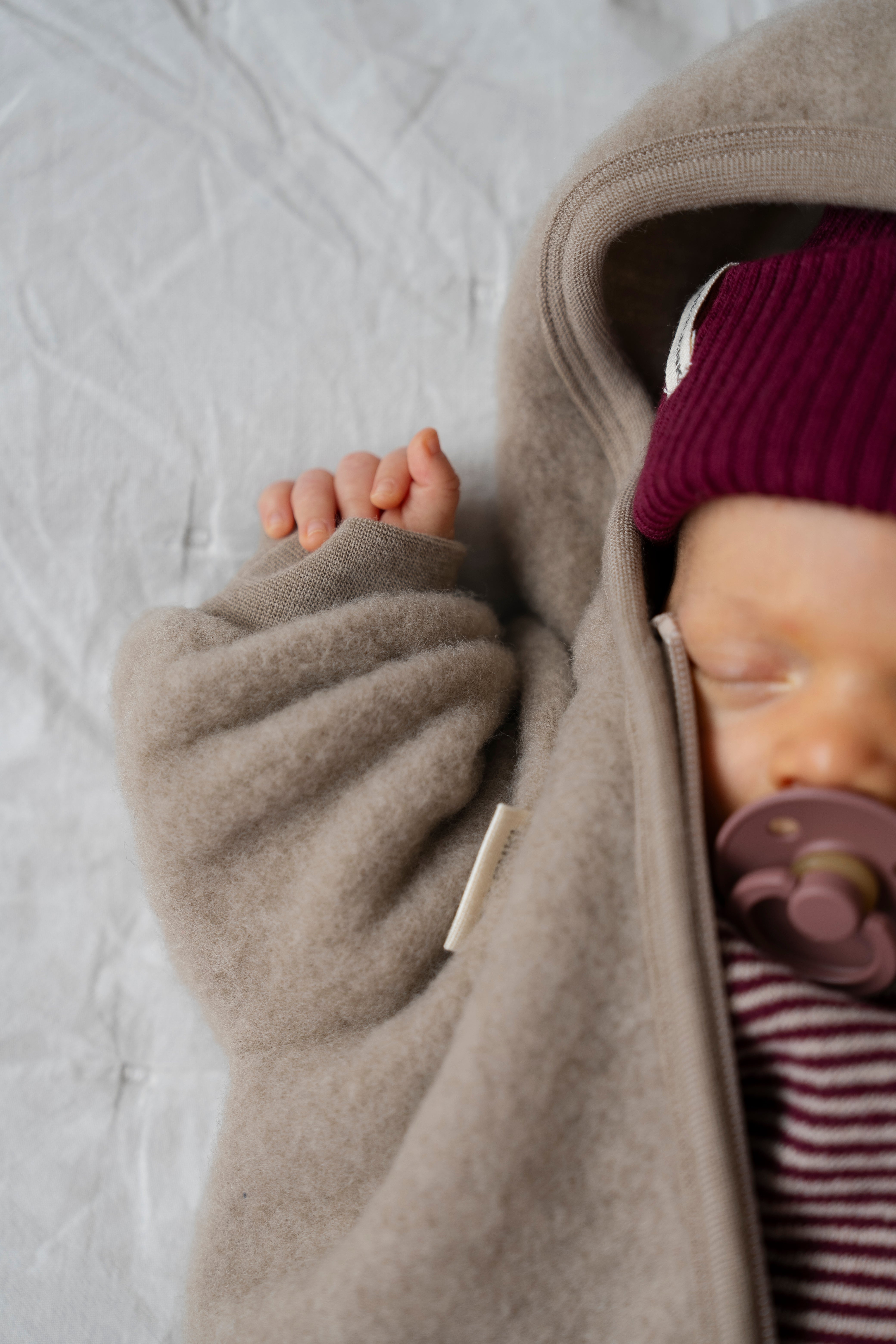 MERINO WOOL FLEECE JACKET BEIGE