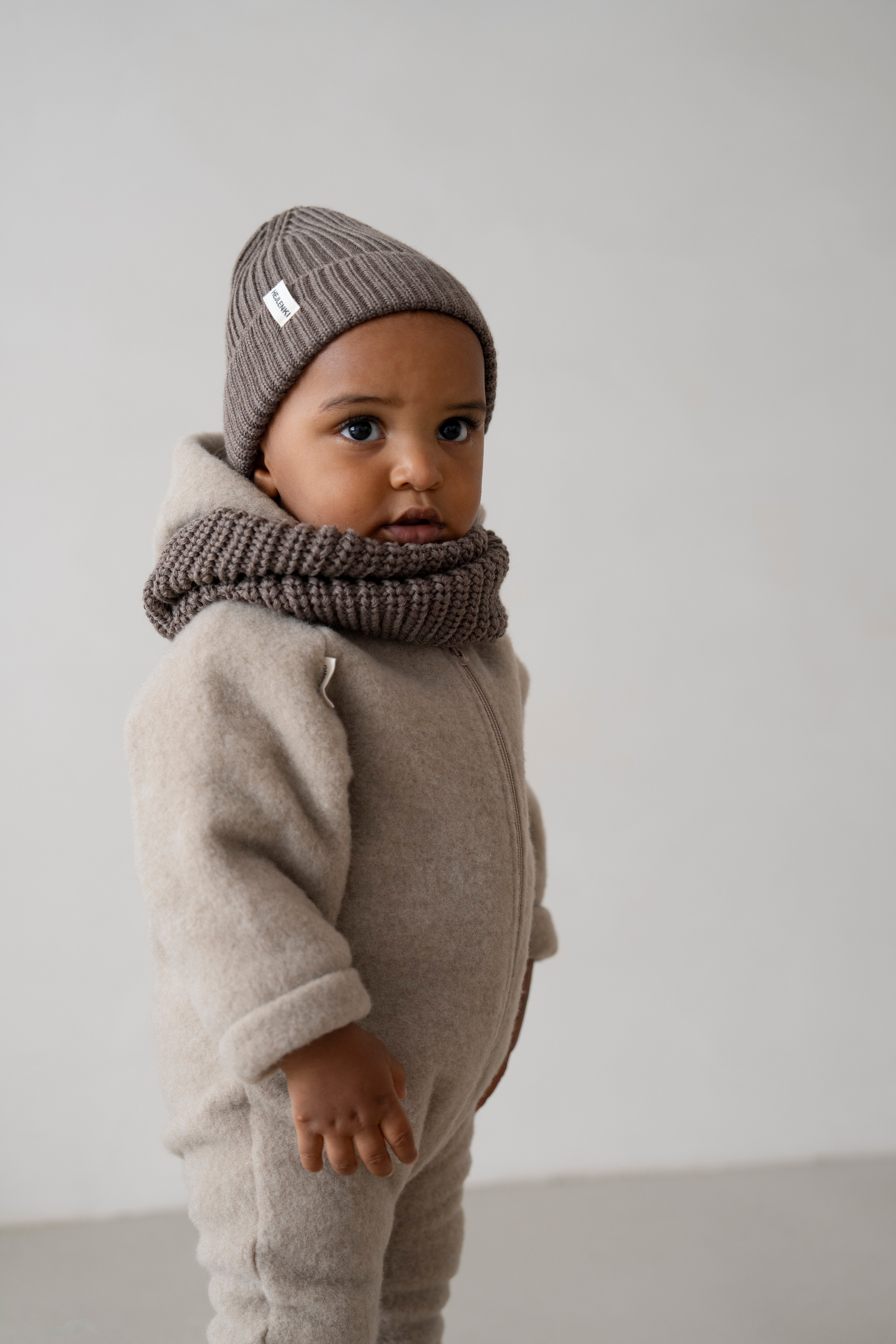 MERINO WOOL FLEECE OVERALL BEIGE