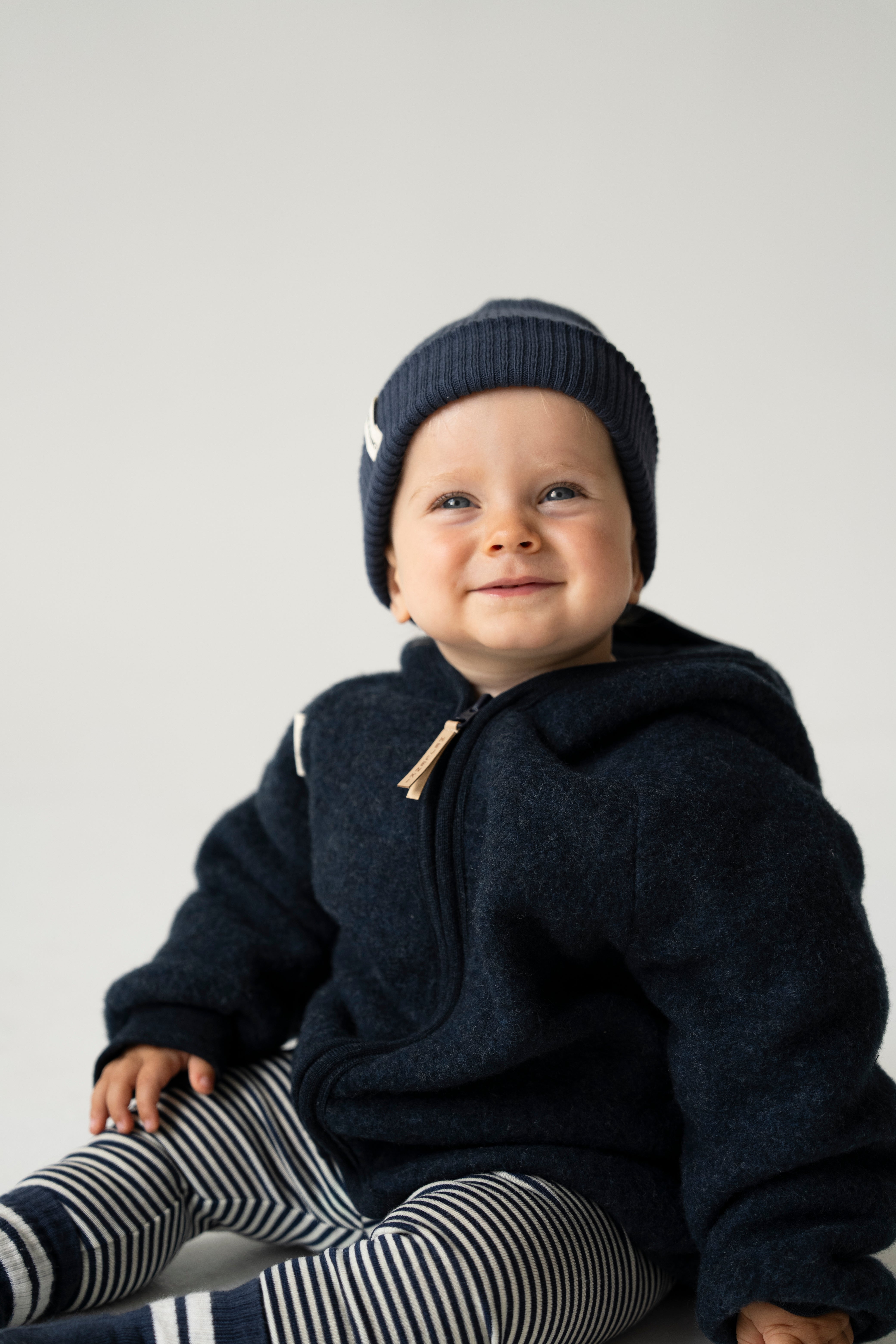 MERINO WOOL FLEECE JACKET MIDNIGHT