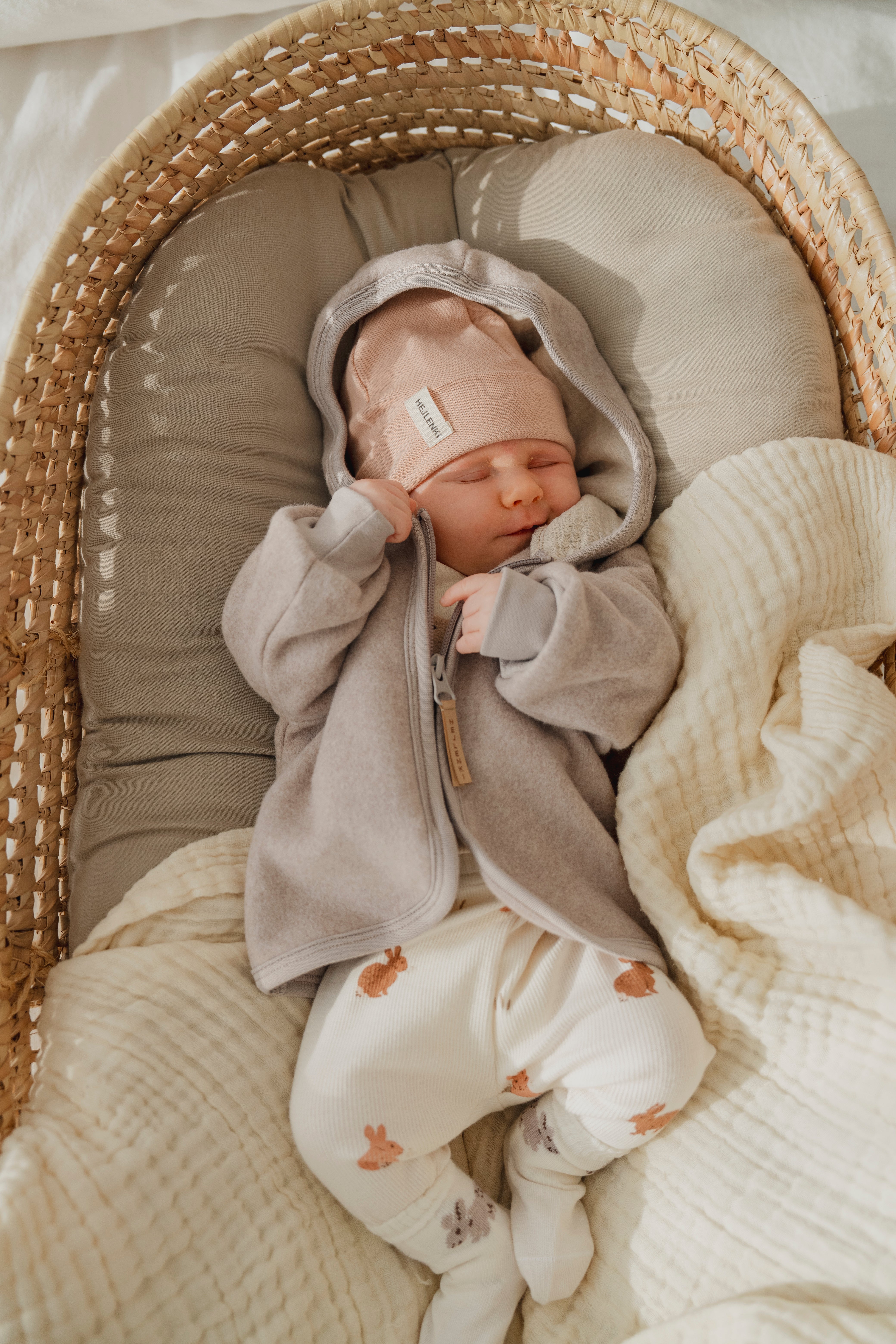 ORGANIC FLEECE JACKET BEIGE