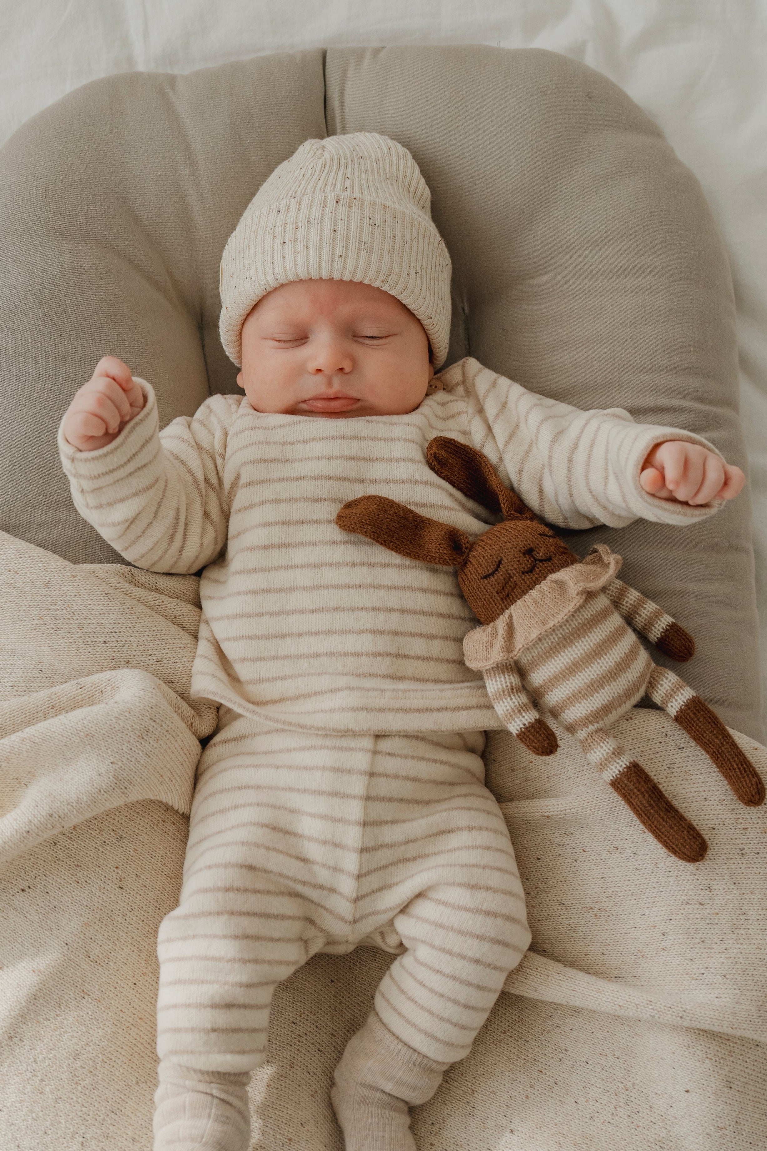SOFT LEGGINGS STRIPED BEIGE