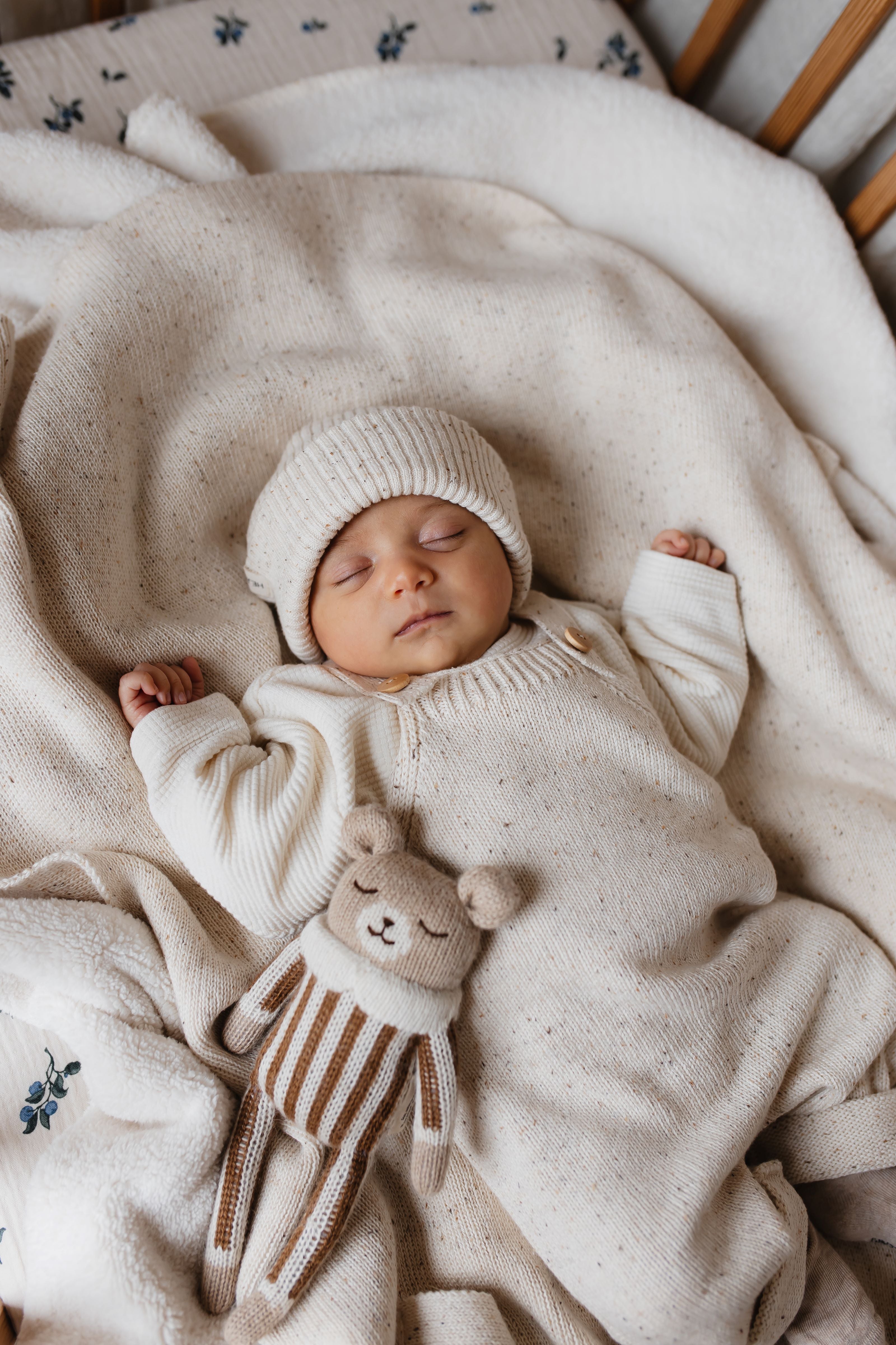 KNIT BLANKET ECRU SPRINKLE