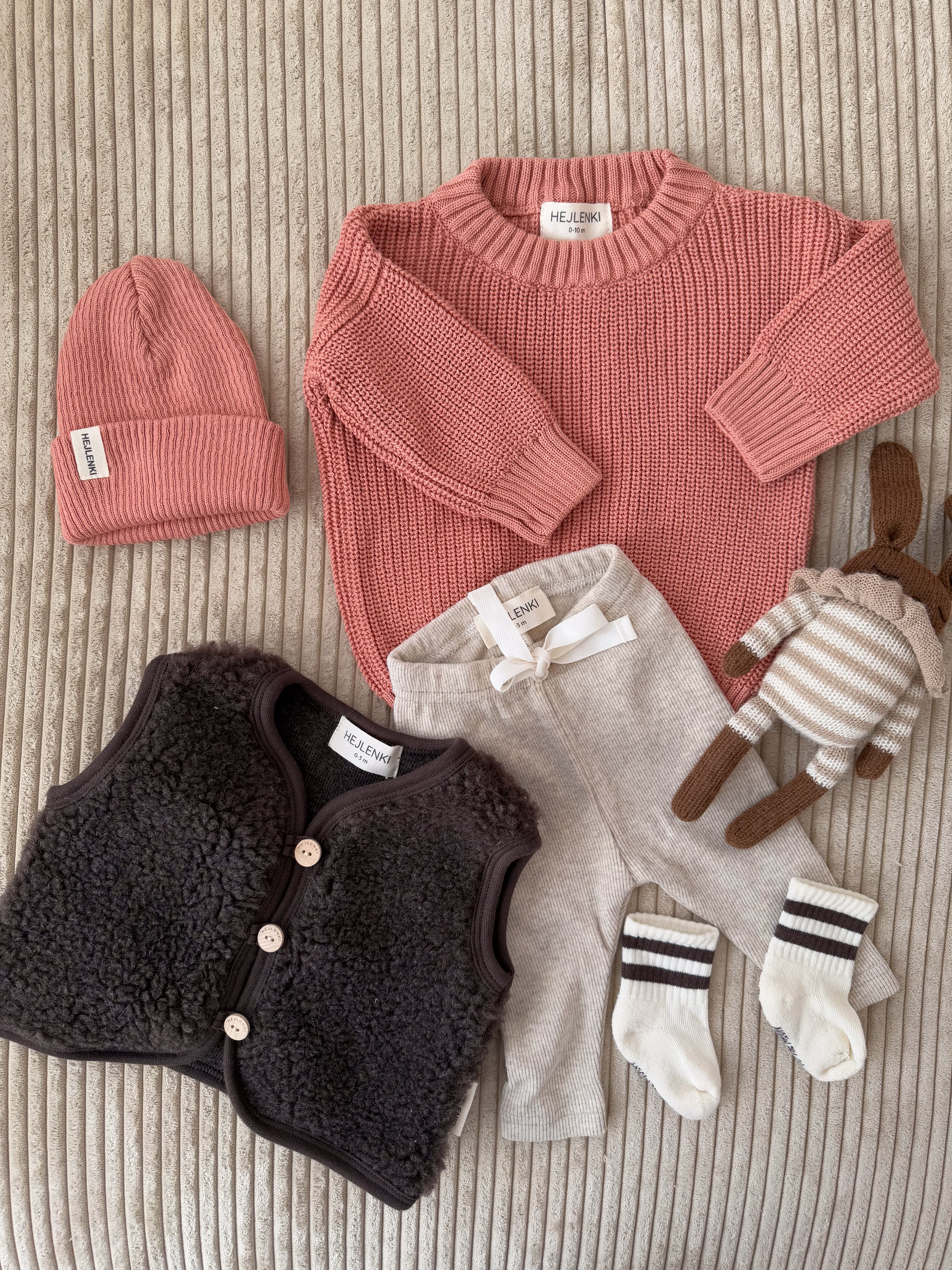 MERINO TEDDY VEST BROWN