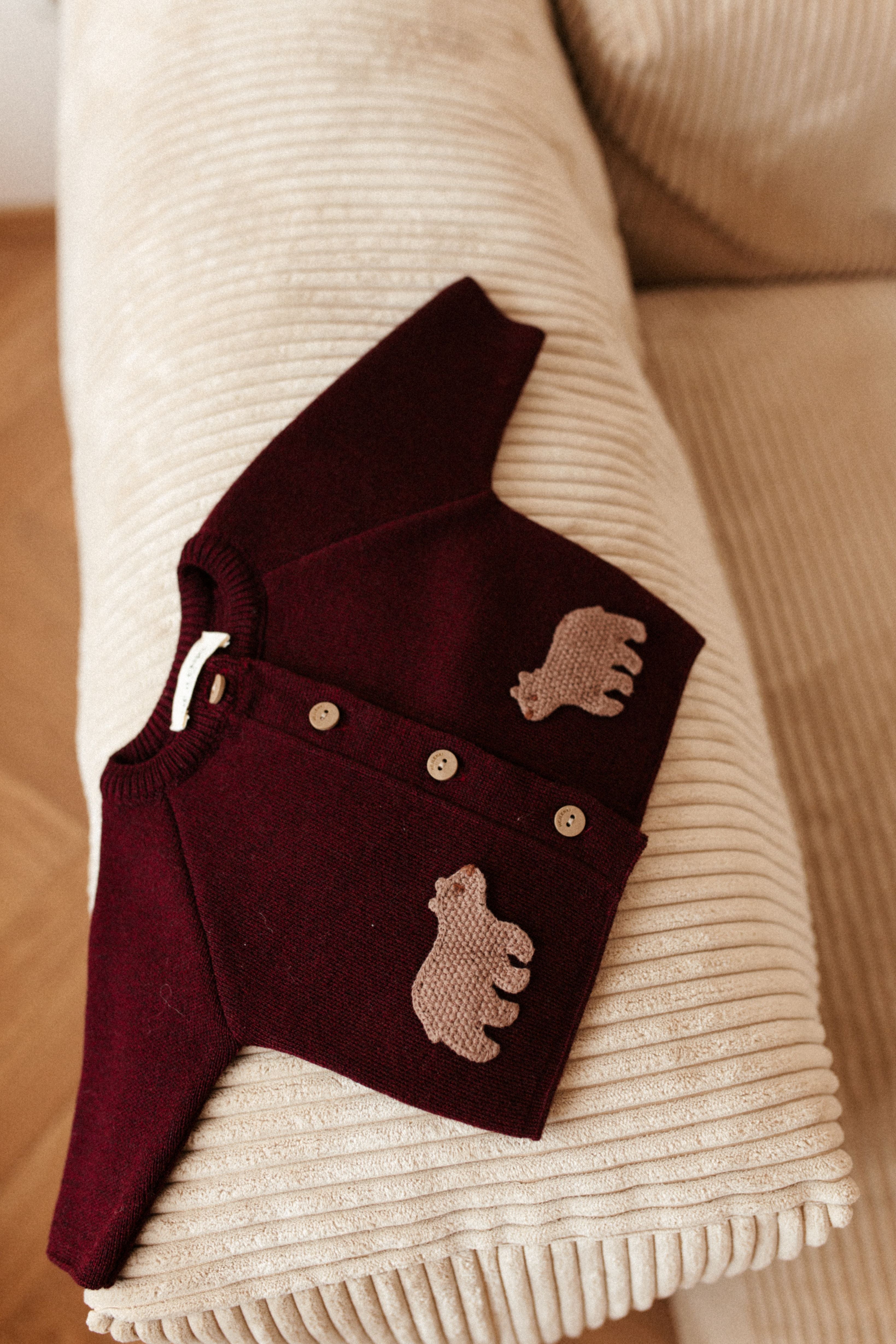 BEAR MERINO WOOL CARDIGAN