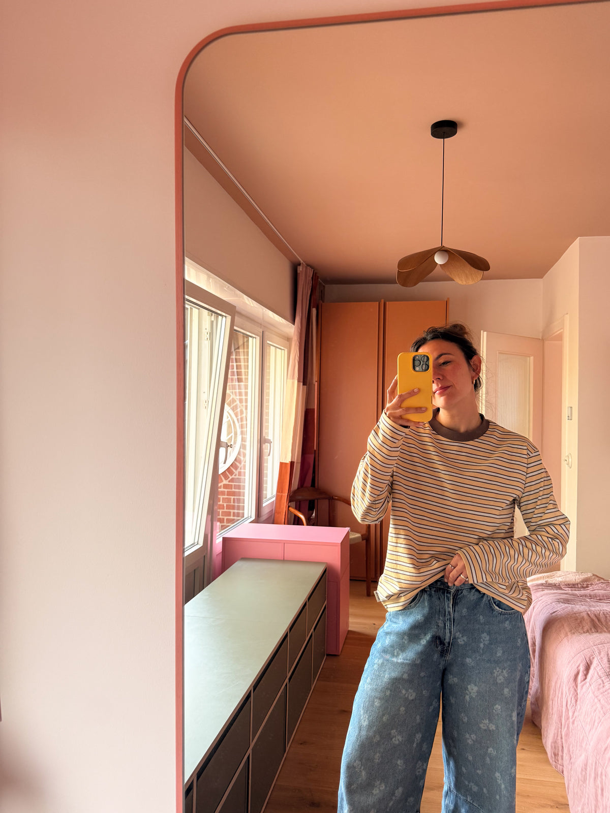WOMEN OVERSIZED LONGSLEEVE STRIPED HONEY