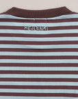 MEN OVERSIZE STRIPED LONGSLEEVE AQUA/BROWN