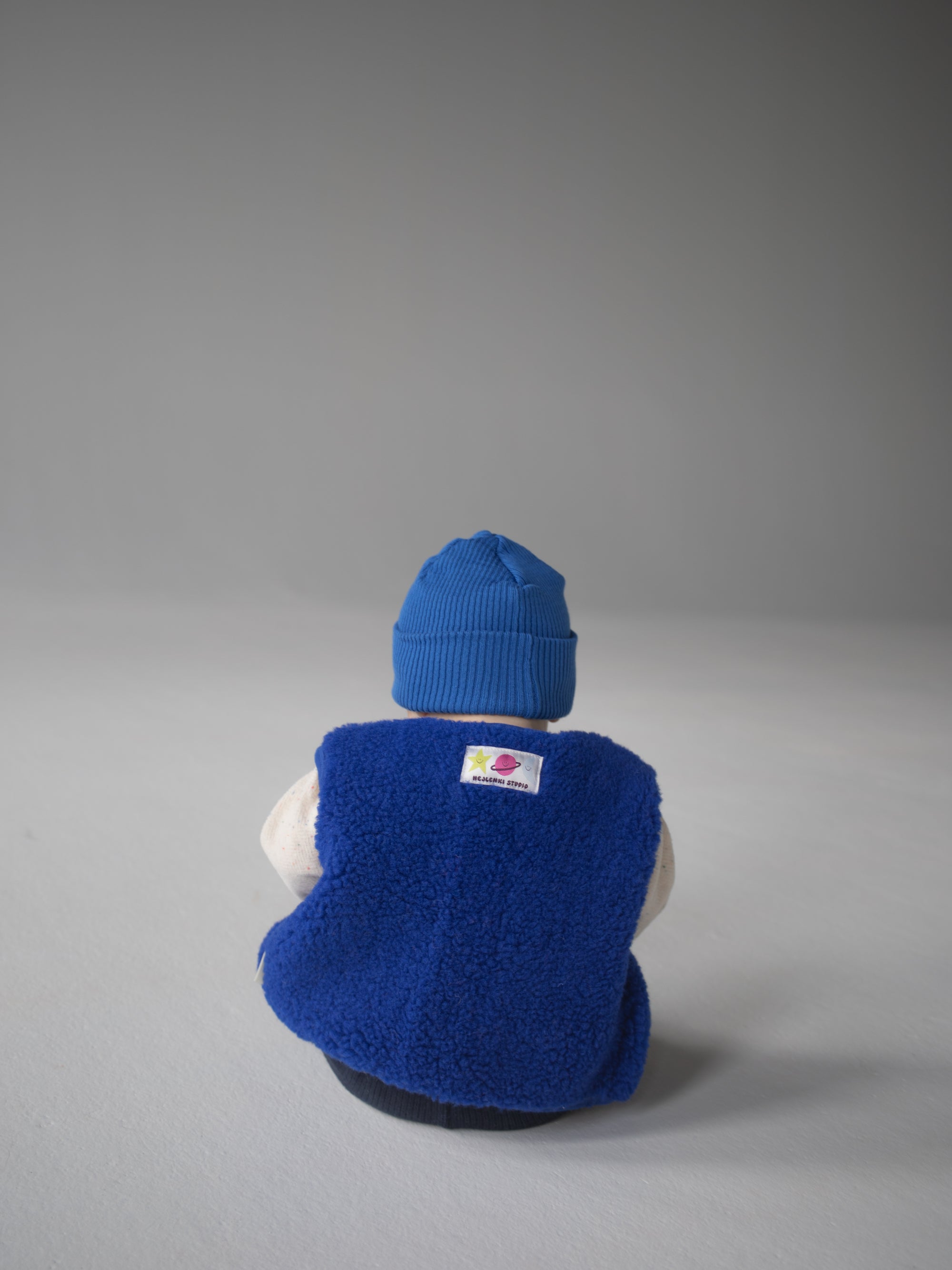MERINO TEDDY VEST BLU