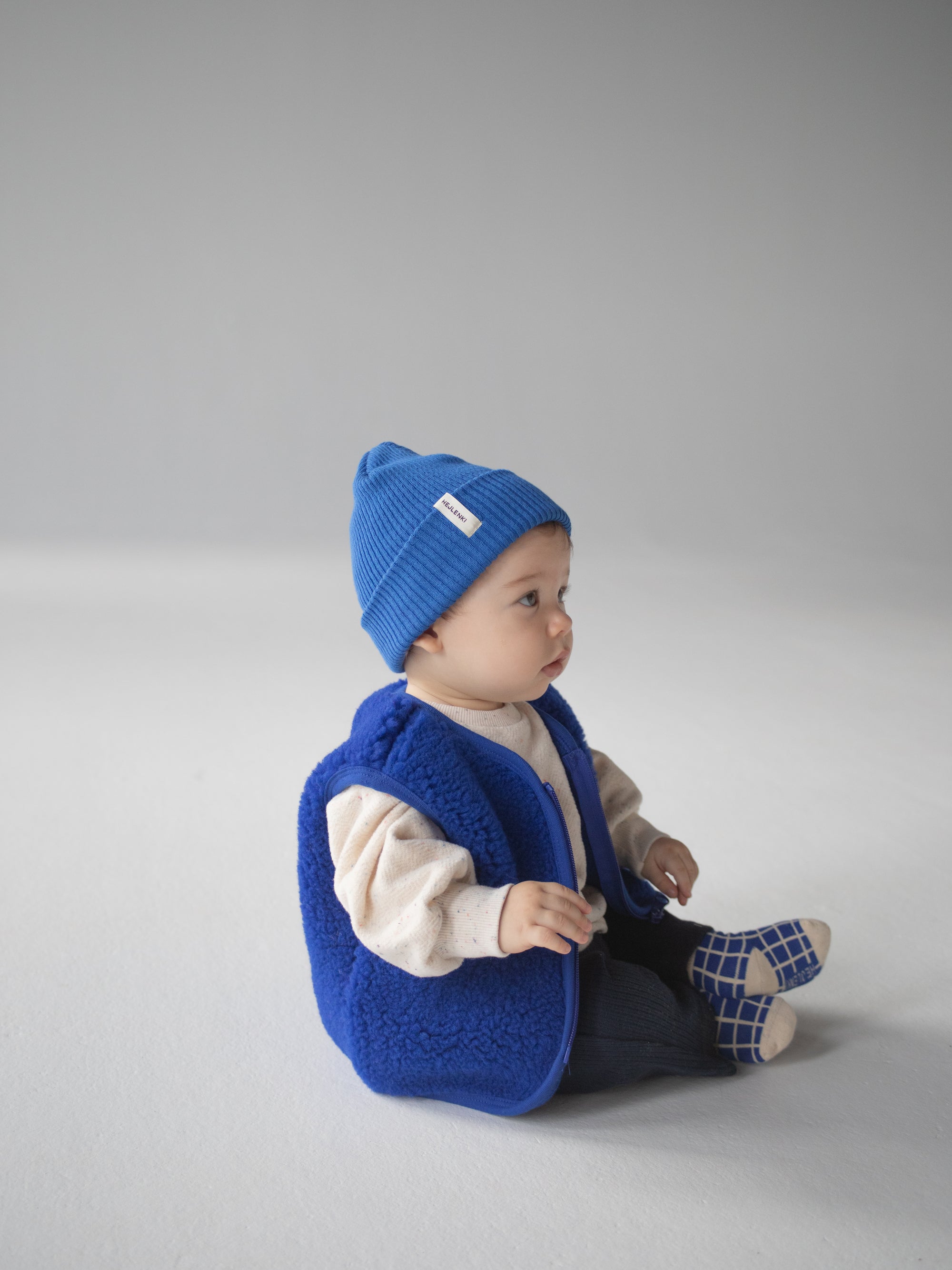 MERINO TEDDY VEST BLU