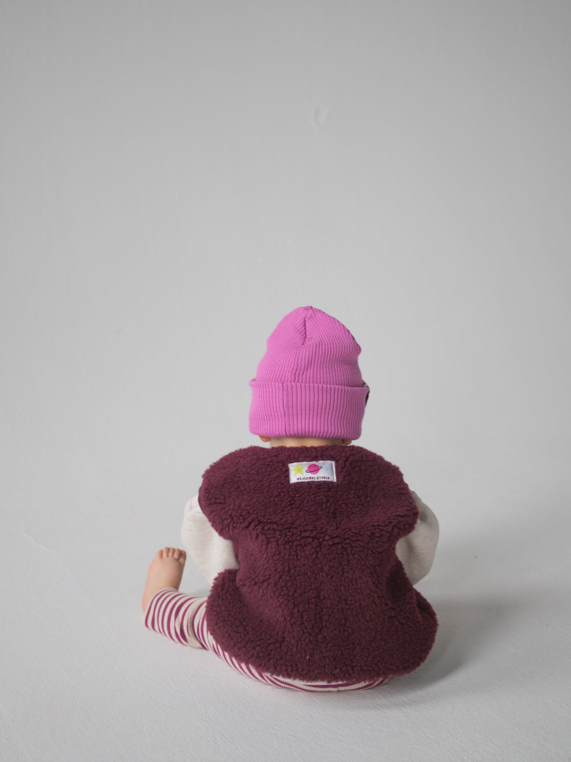 MERINO TEDDY VEST BORDO