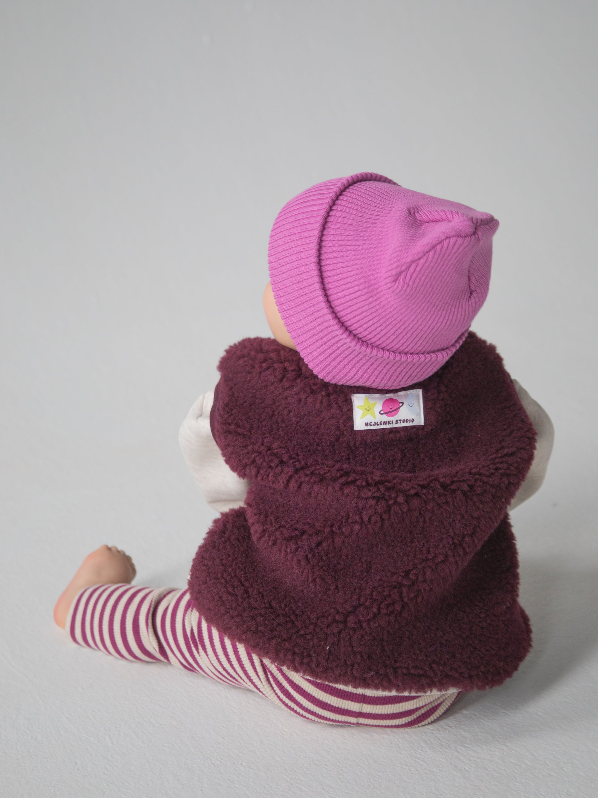 MERINO TEDDY VEST BORDO