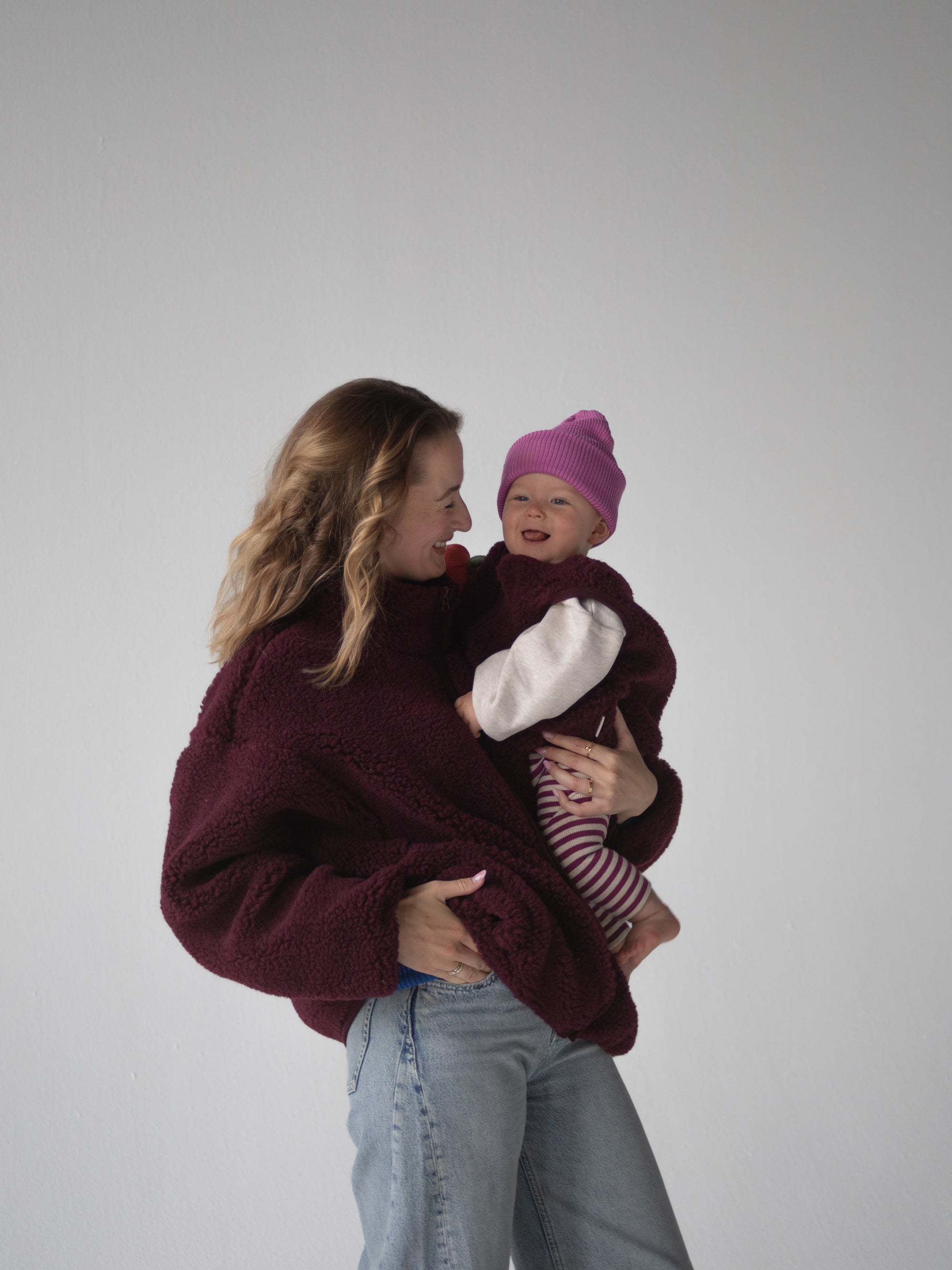 MERINO TEDDY WOMEN JACKET BORDO