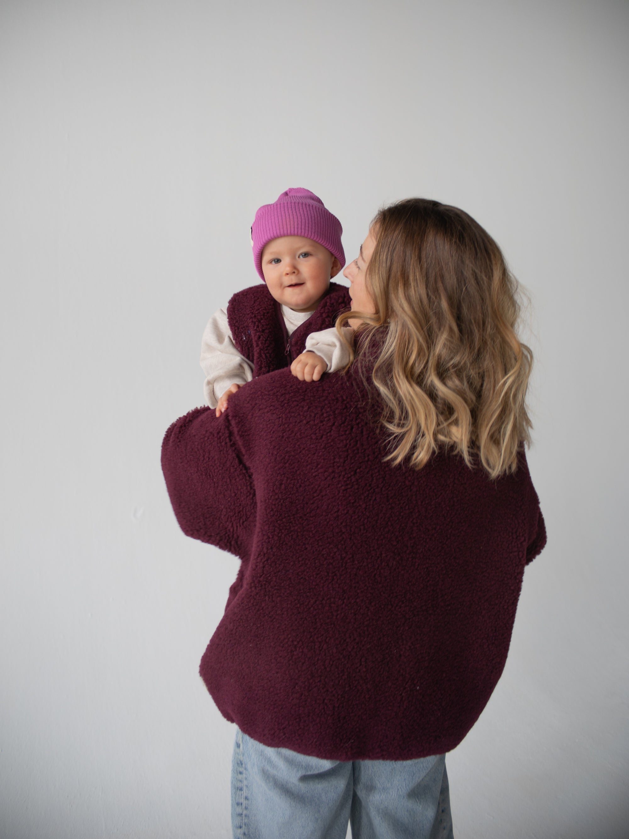 MERINO TEDDY WOMEN JACKET BORDO