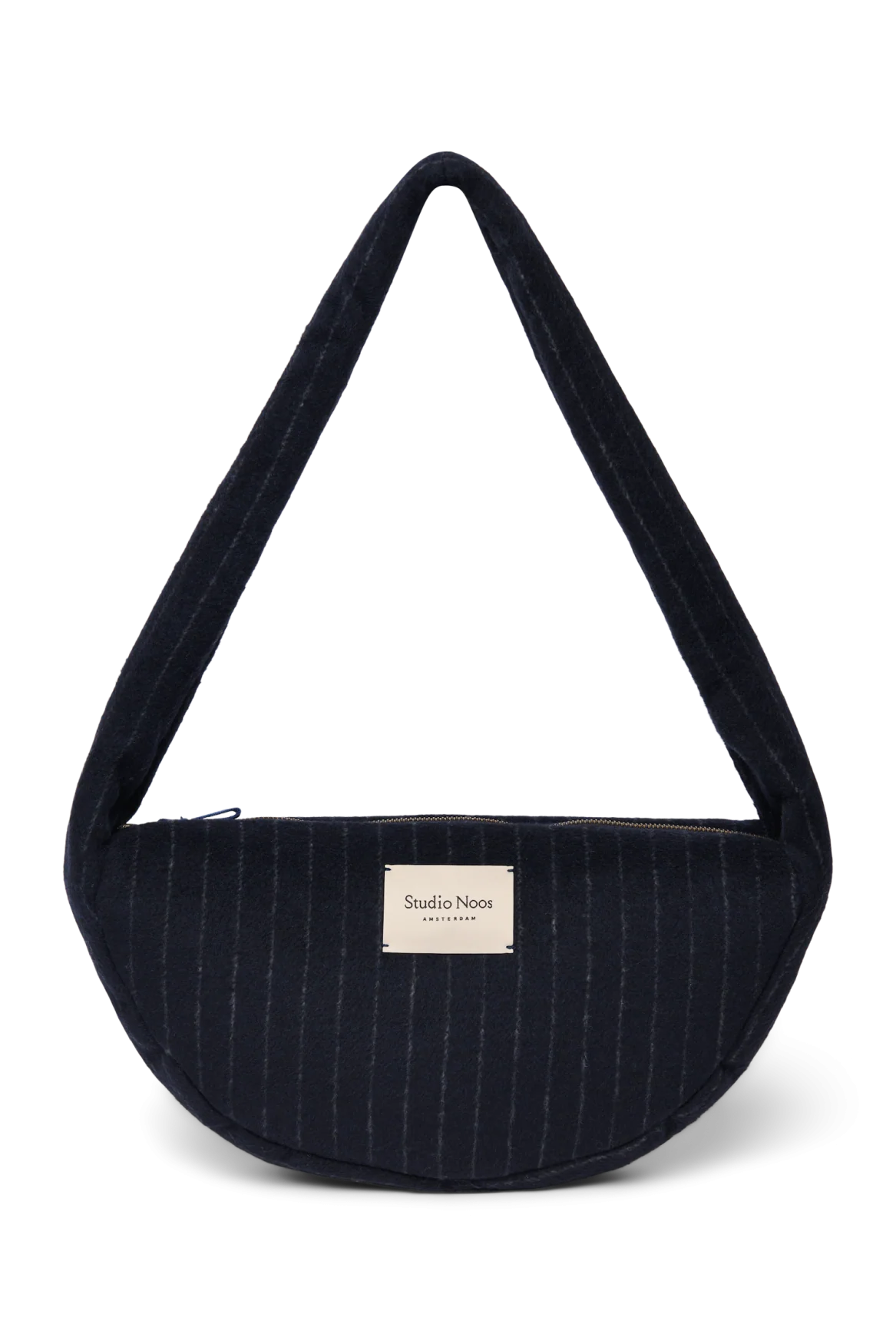 DARK BLUE FLANNEL CHALKSTRIPE MINI CROSS BODY BAG