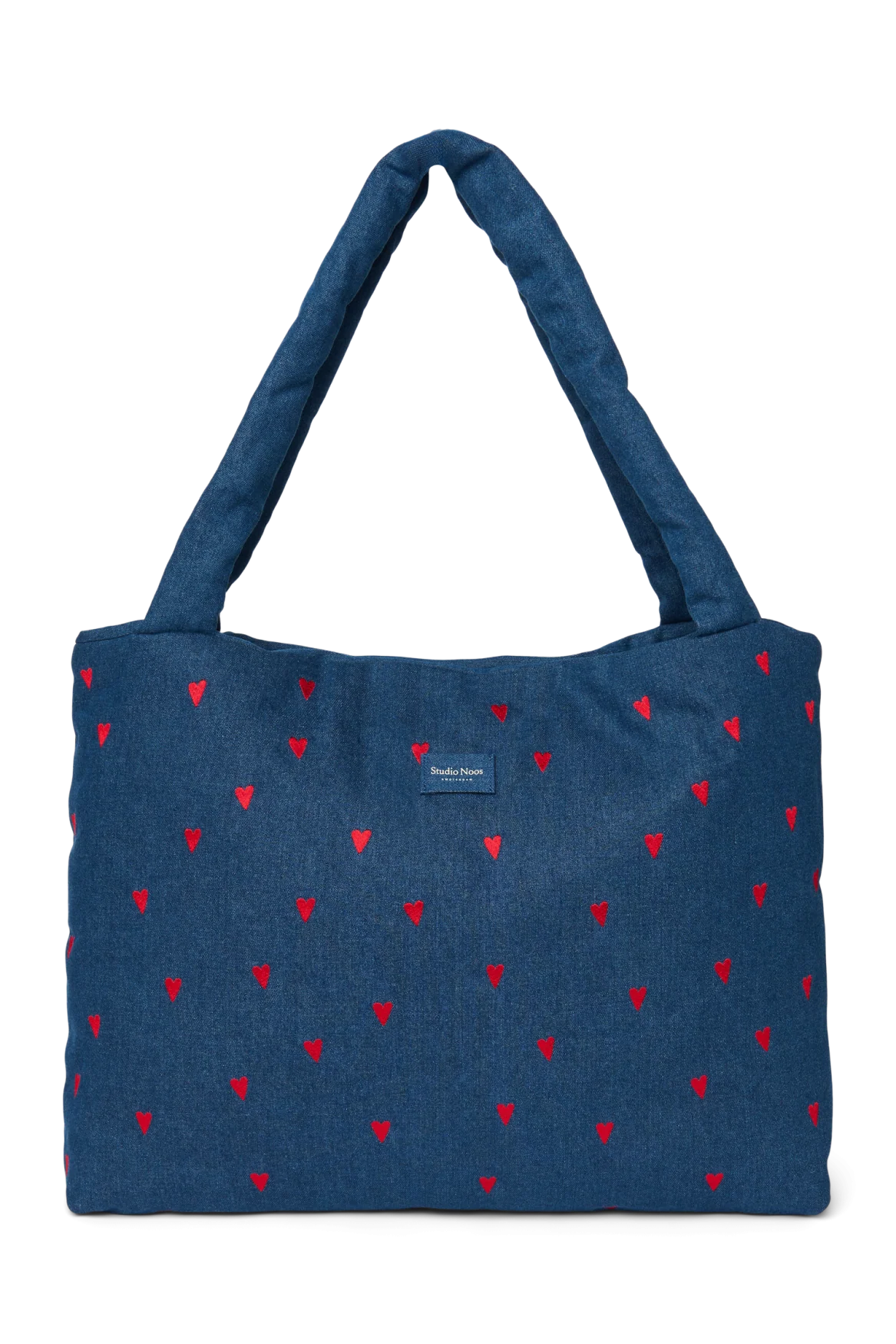 MOM BAG DENIM HEARTS DARK BLUE