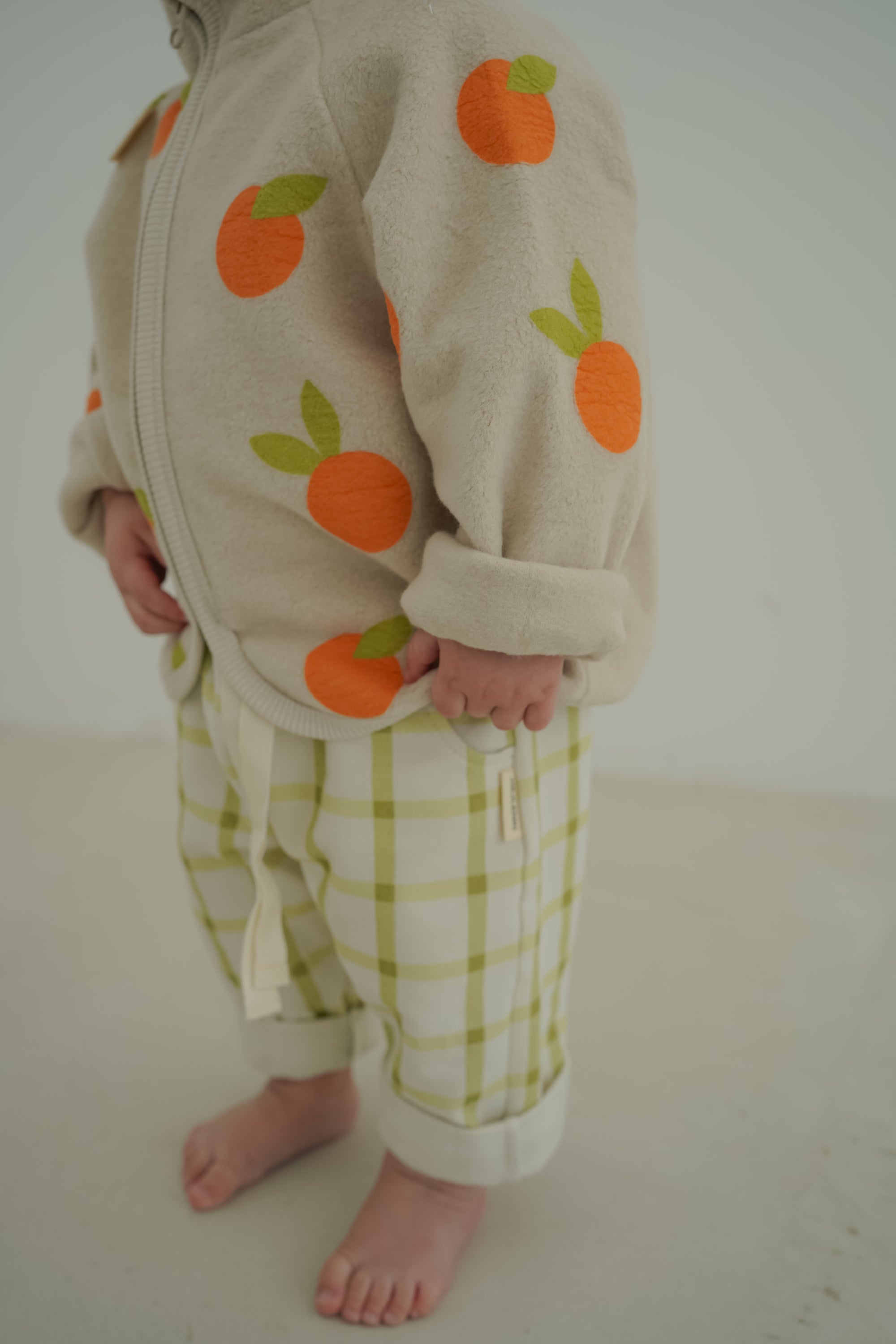 SWEAT PANTS GINGHAM LIME