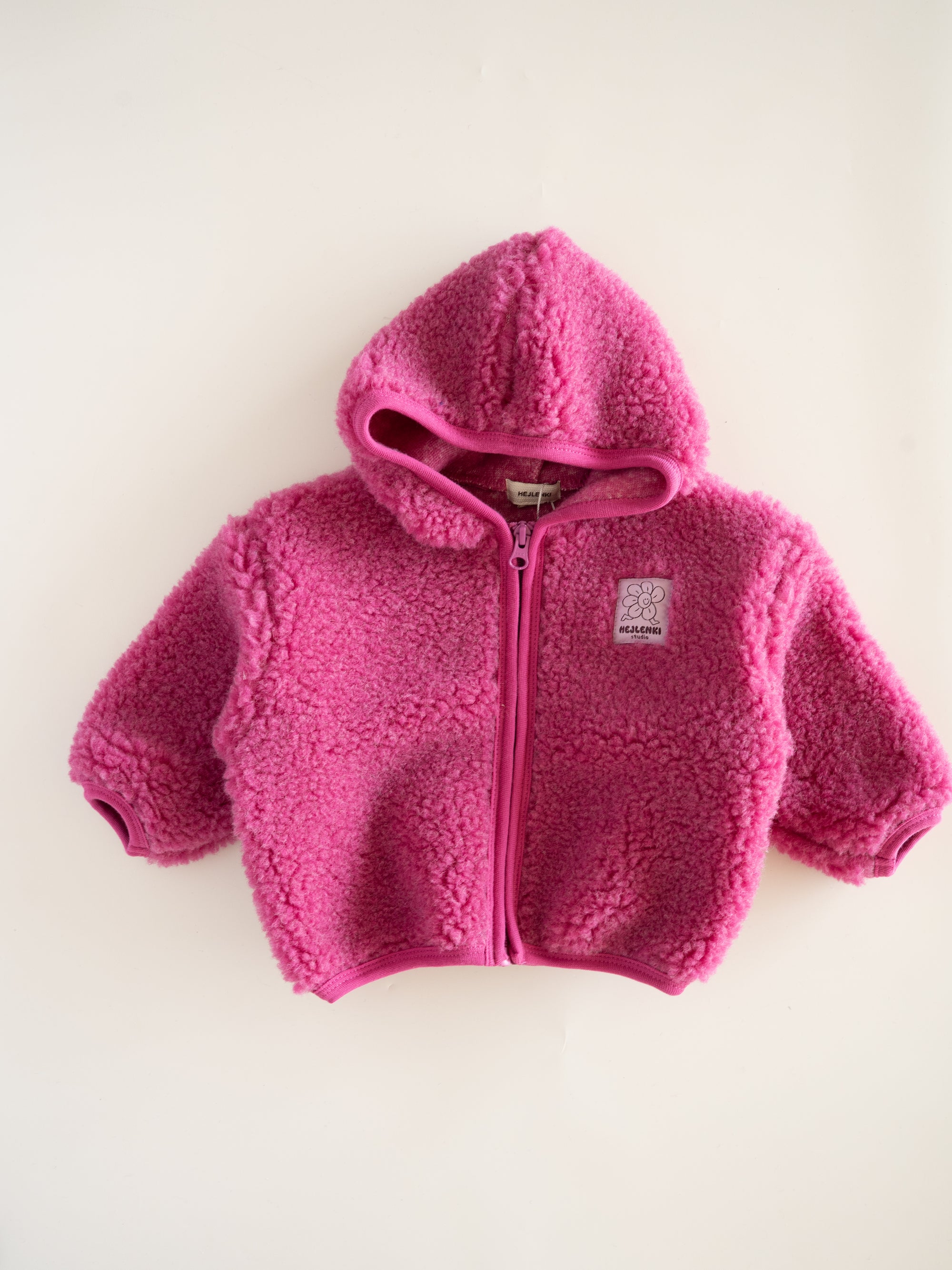 MERINO WOOL TEDDY JACKET PINK