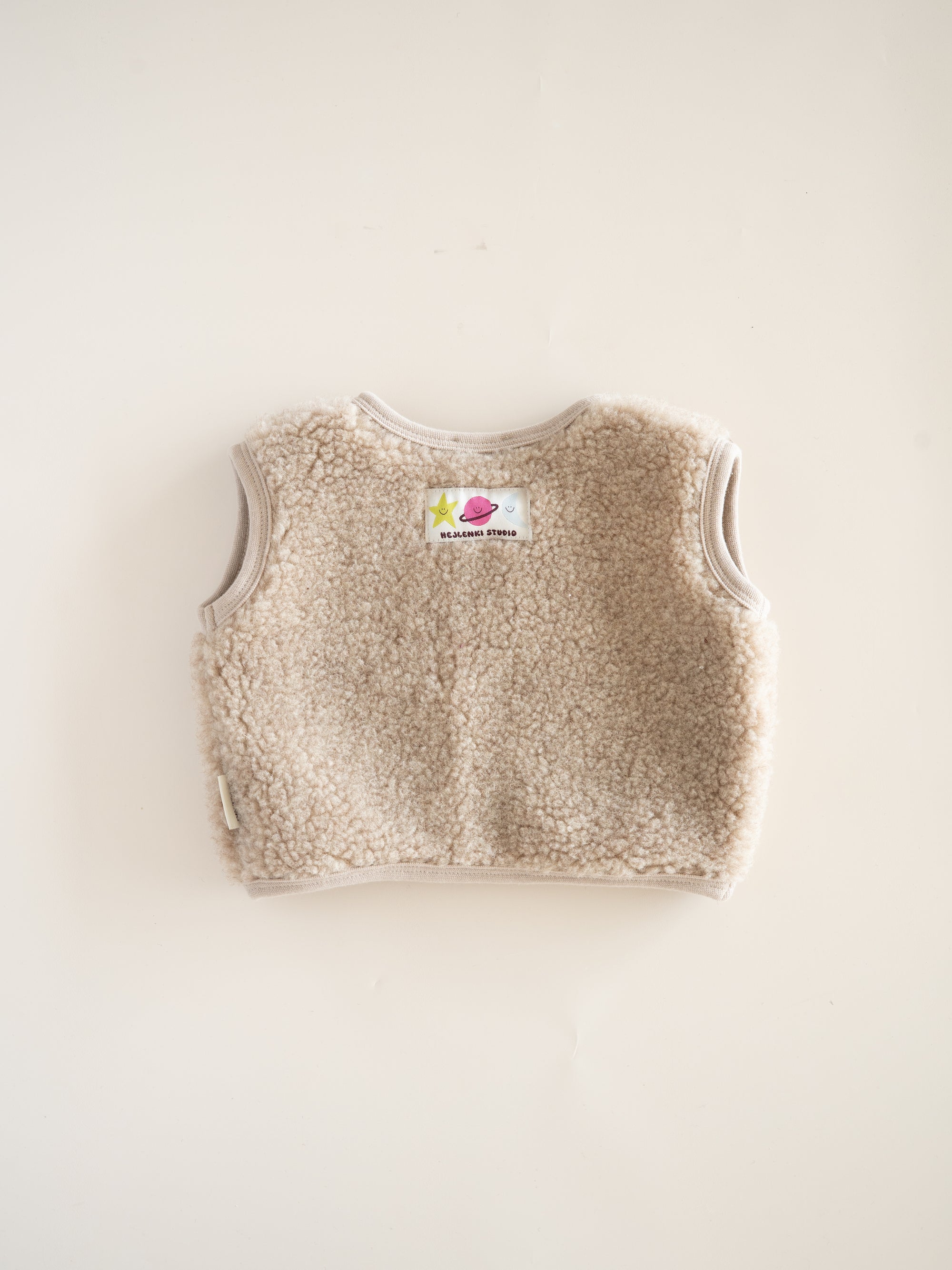 MERINO TEDDY VEST BEIGE