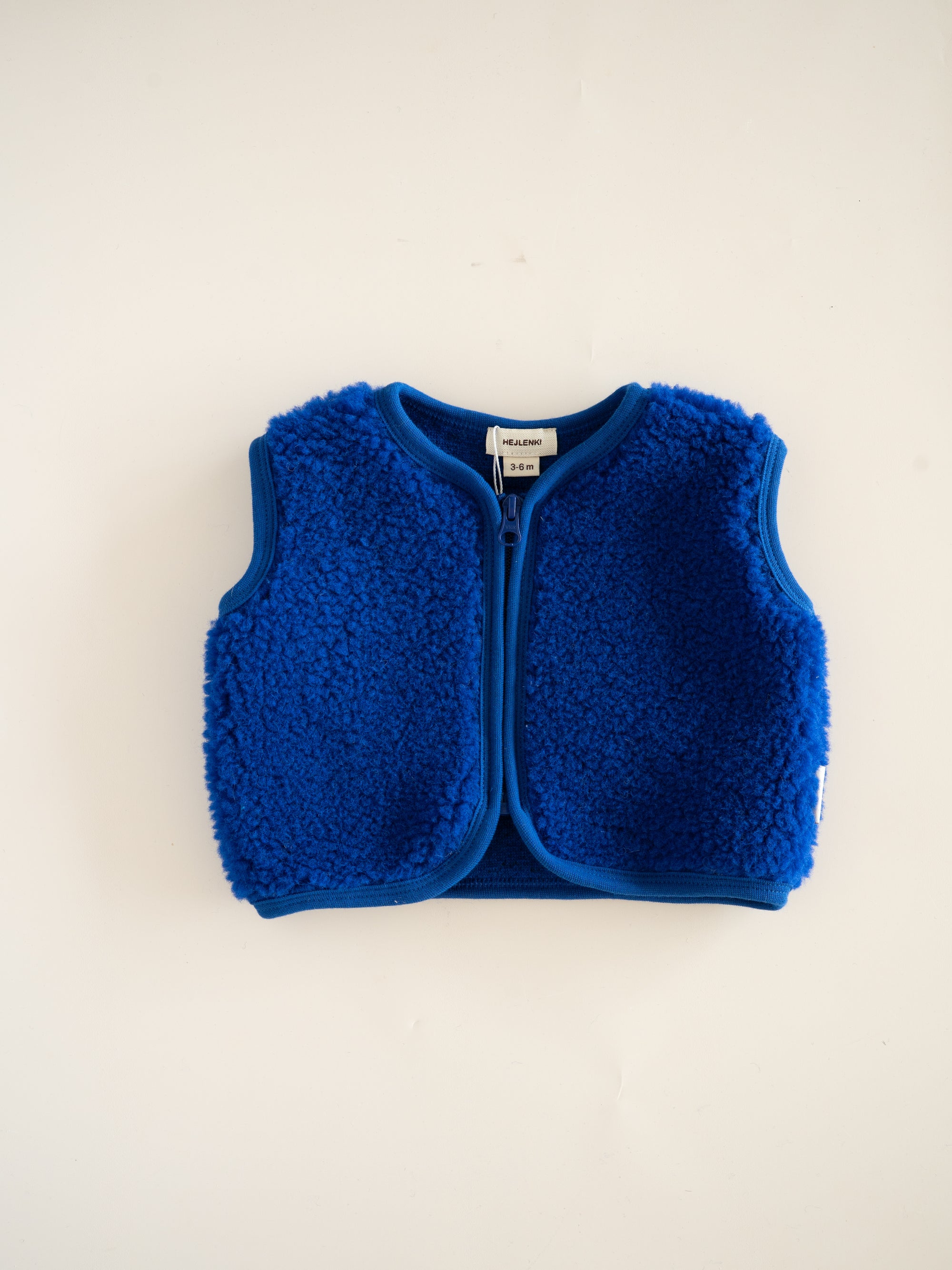 MERINO TEDDY VEST BLU