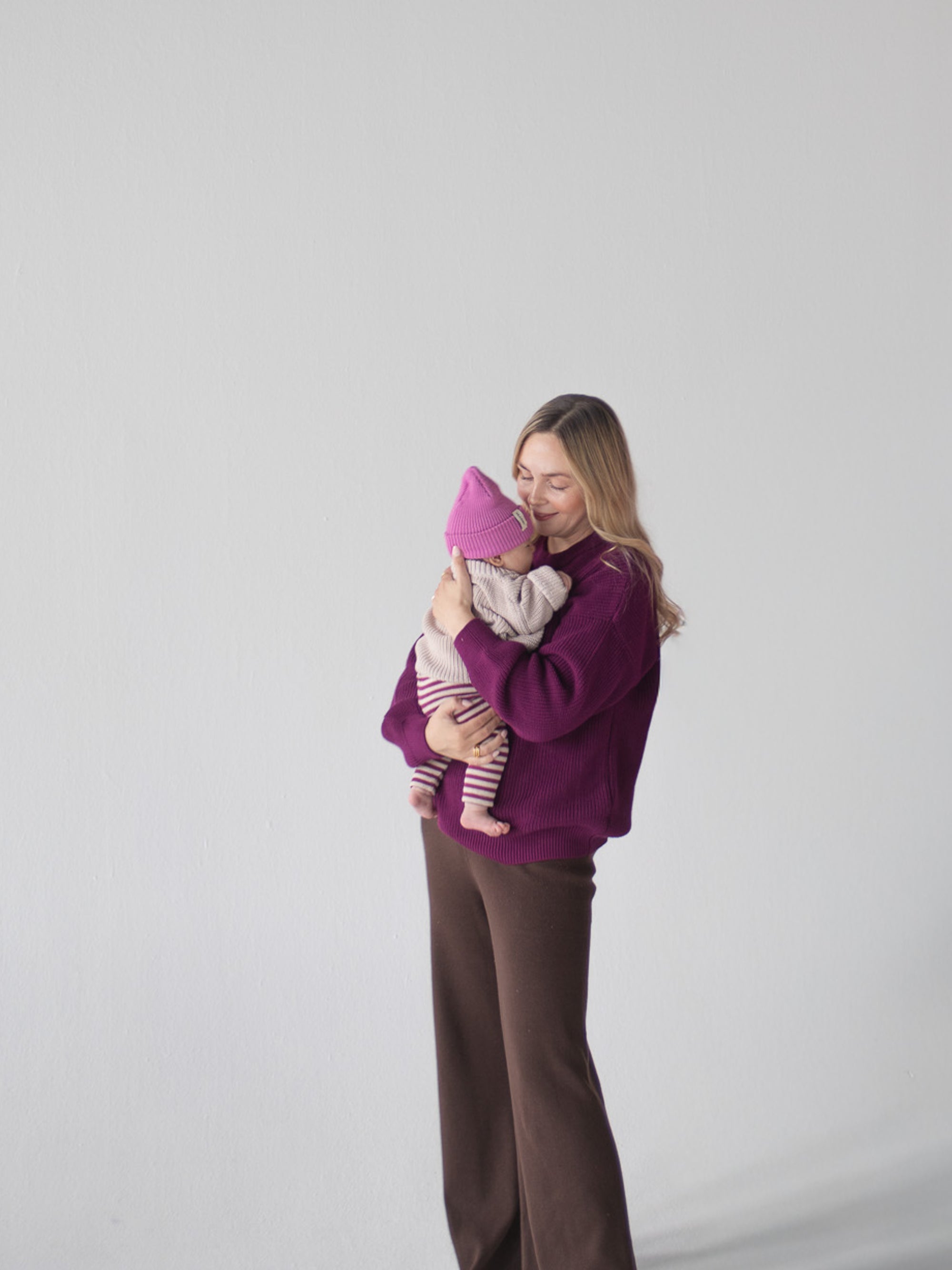 WOMEN KNIT PULLI PLUM JAM