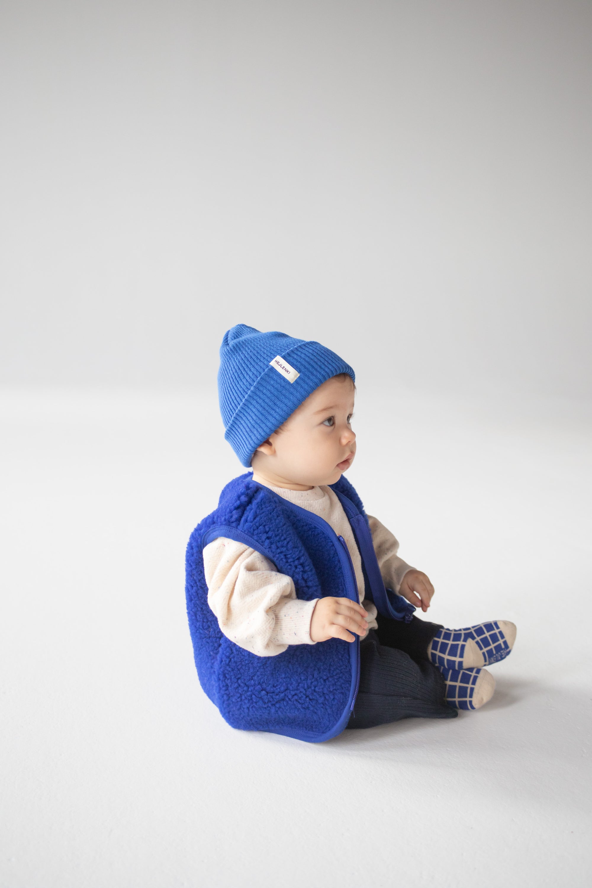 MERINO TEDDY VEST BLU