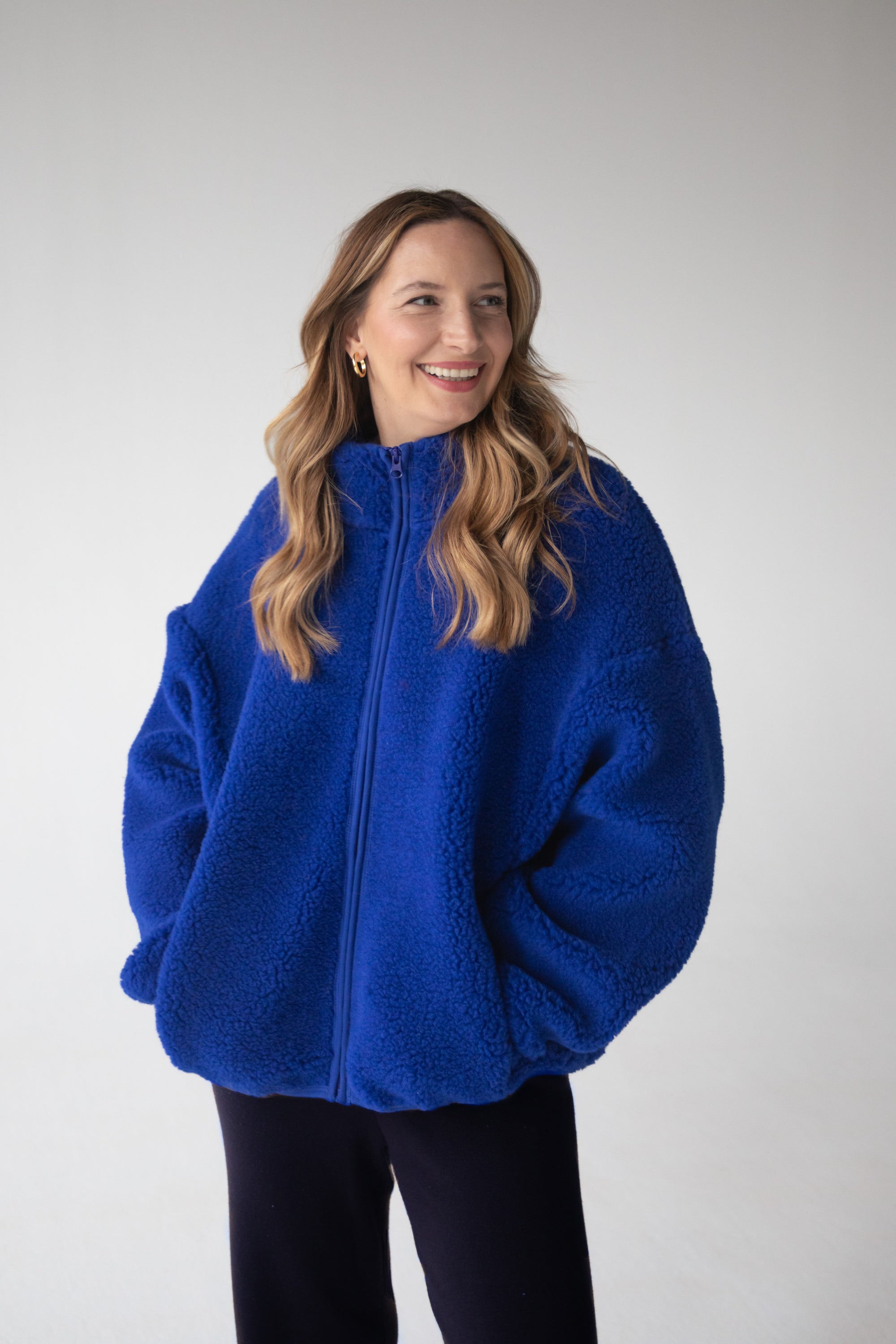 MERINO TEDDY WOMEN JACKET BLU