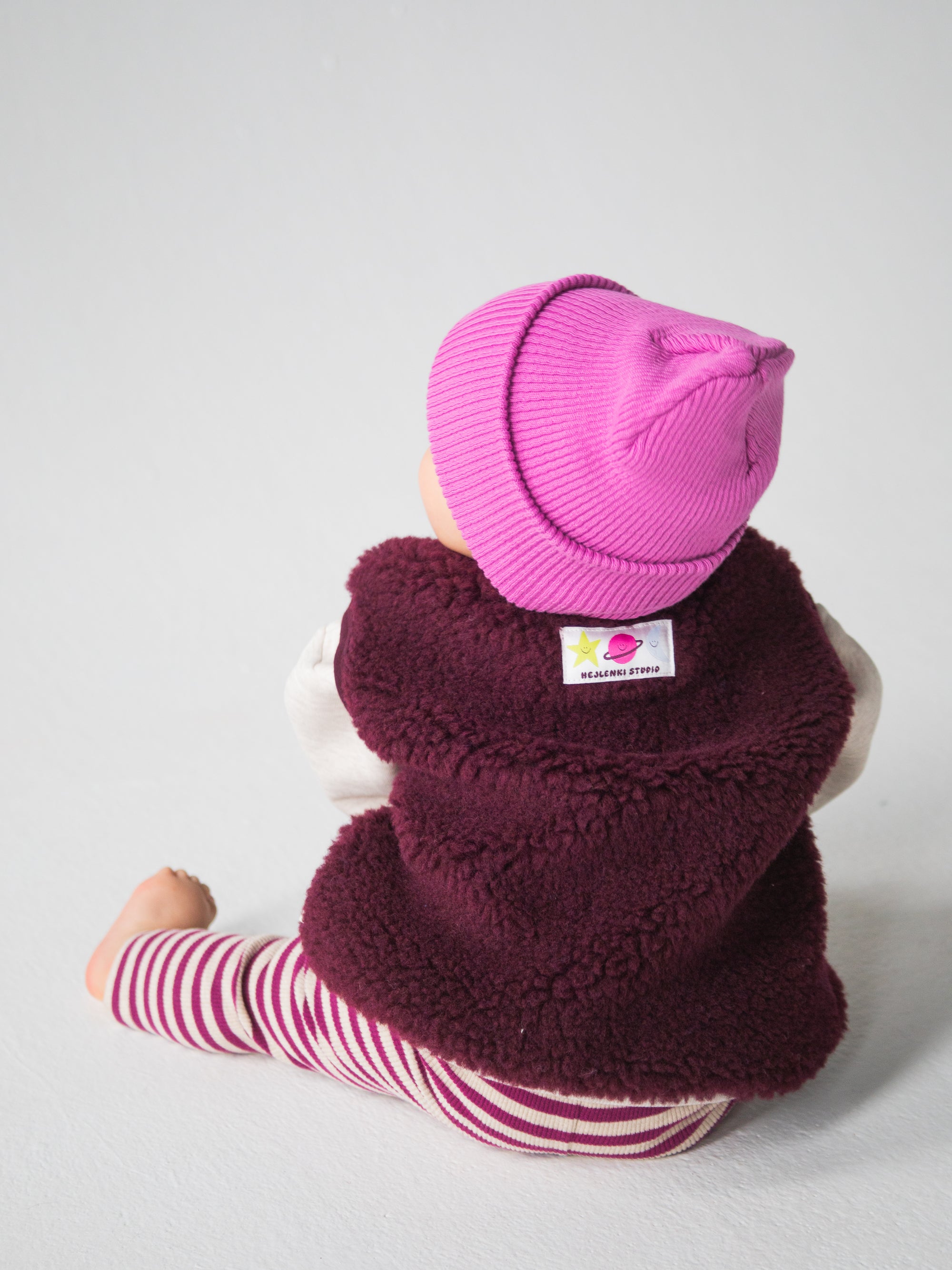 MERINO TEDDY VEST BORDO