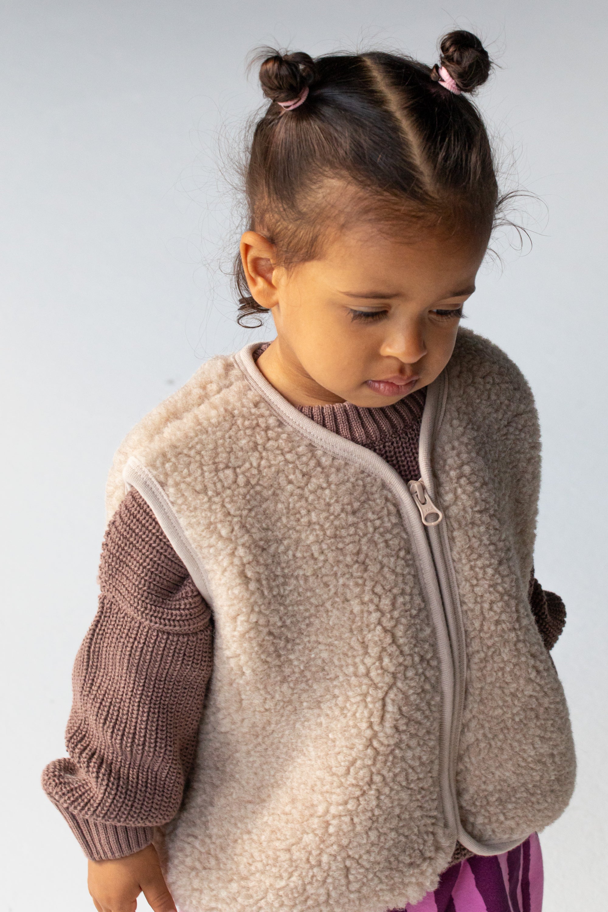 MERINO TEDDY VEST BEIGE
